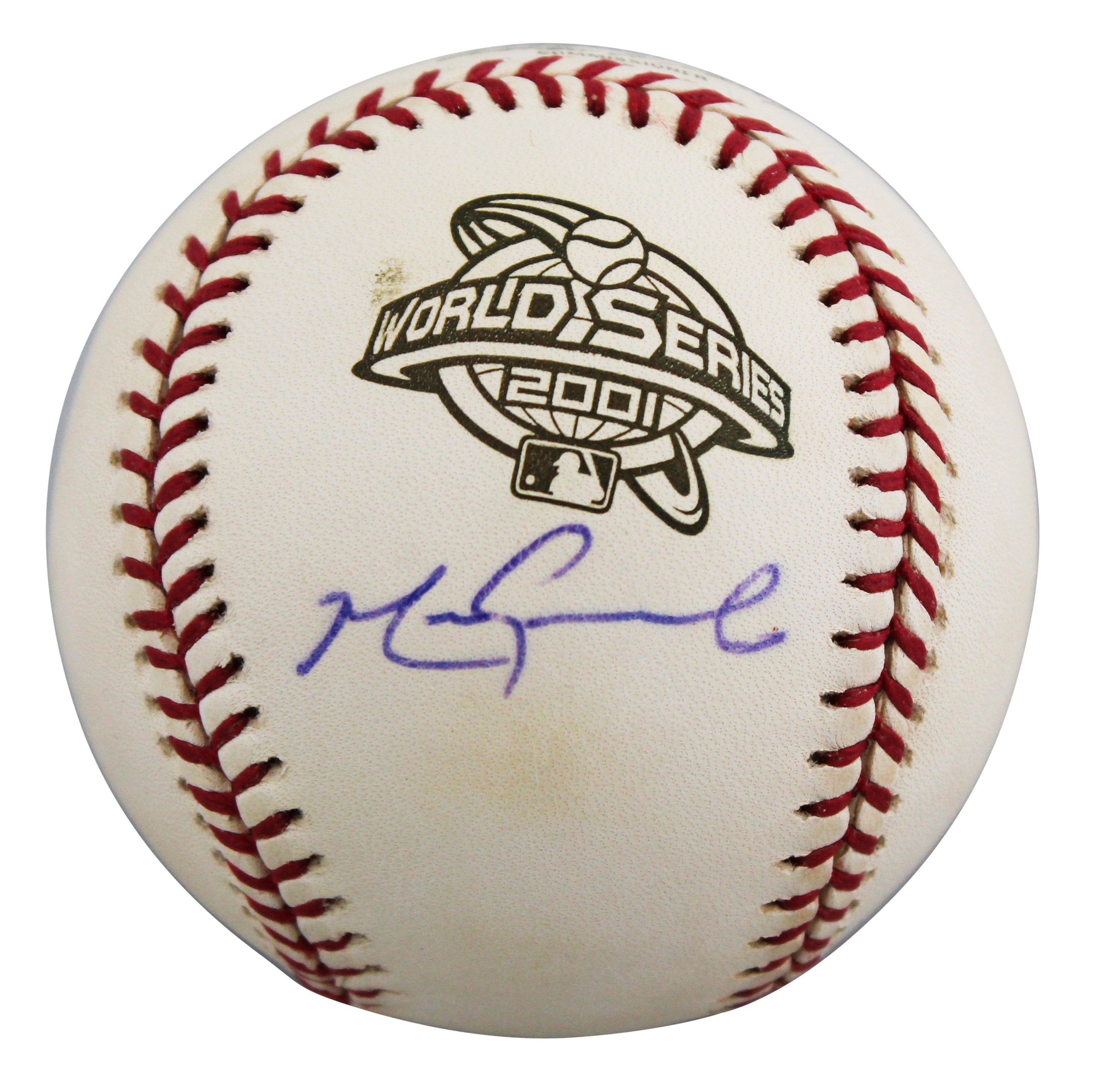 D-Backs Mark Grace Signed 2001 World Series Logo OML Baseball BAS #BU87486