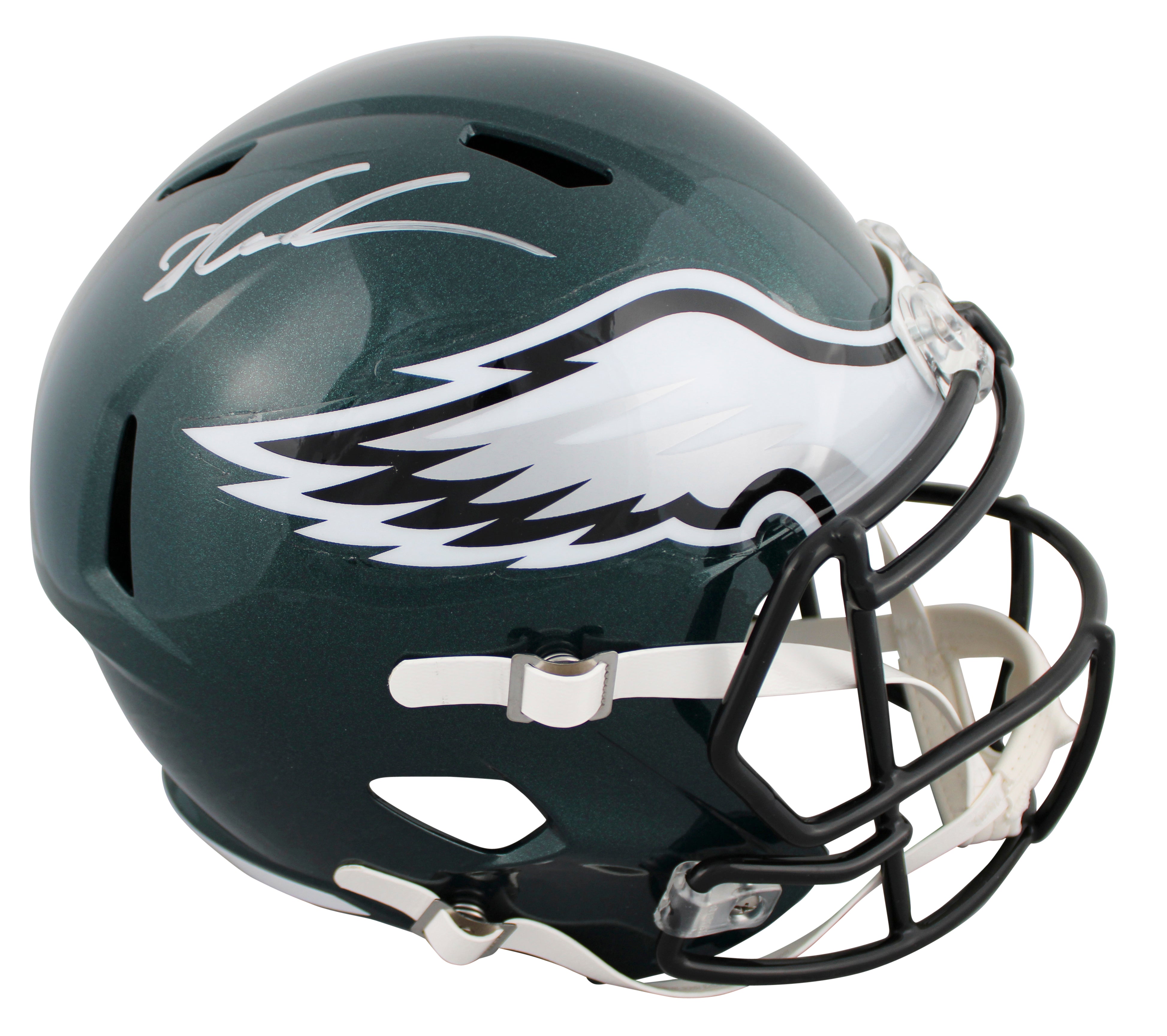 Eagles Jalen Carter Signed Full Size Speed Rep Helmet w/ Silver Sig & Case BAS W