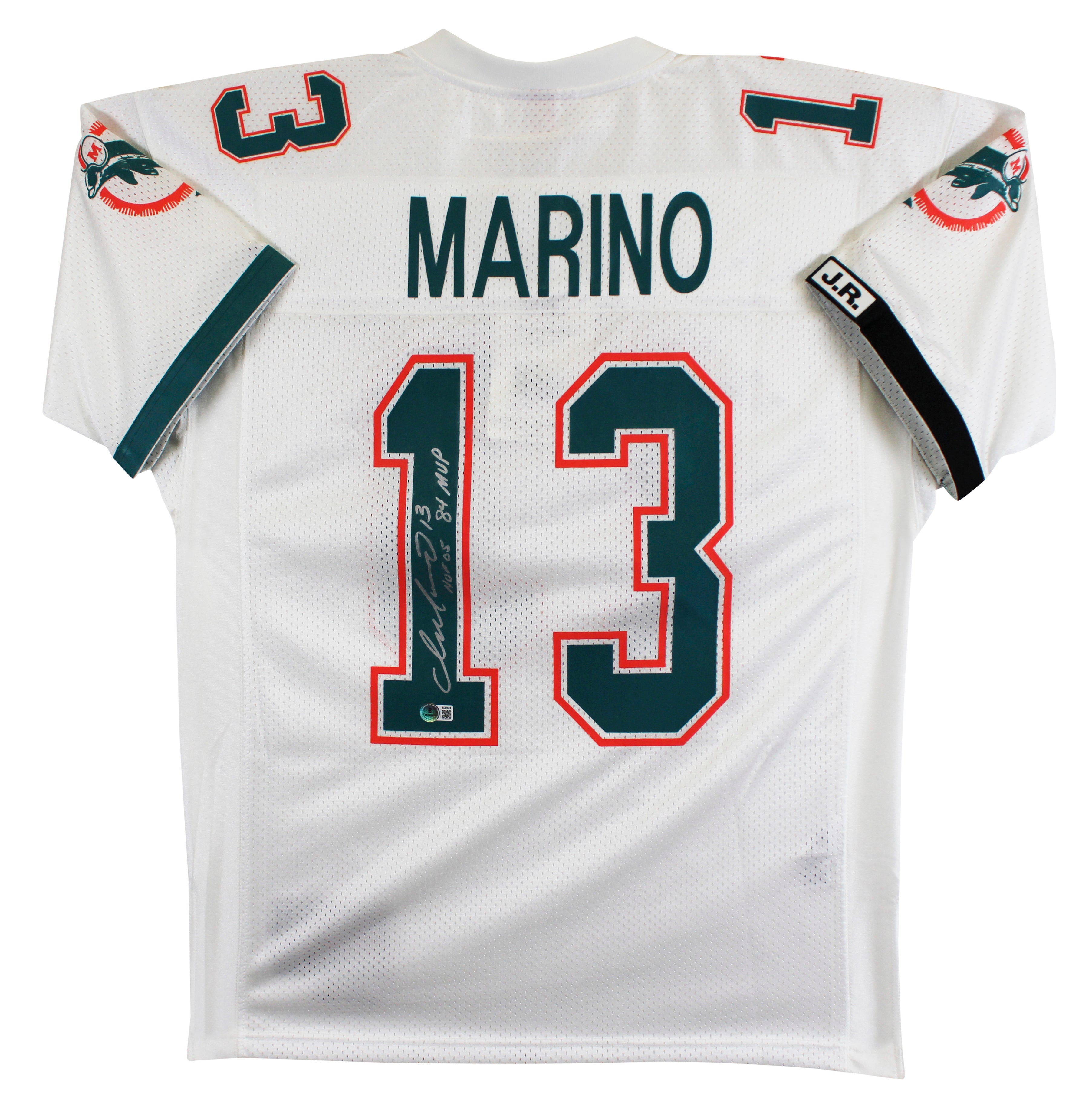Dolphins Dan Marino "HOF, 84 MVP" Signed White 1990 TB M&N Jersey BAS #BX37024