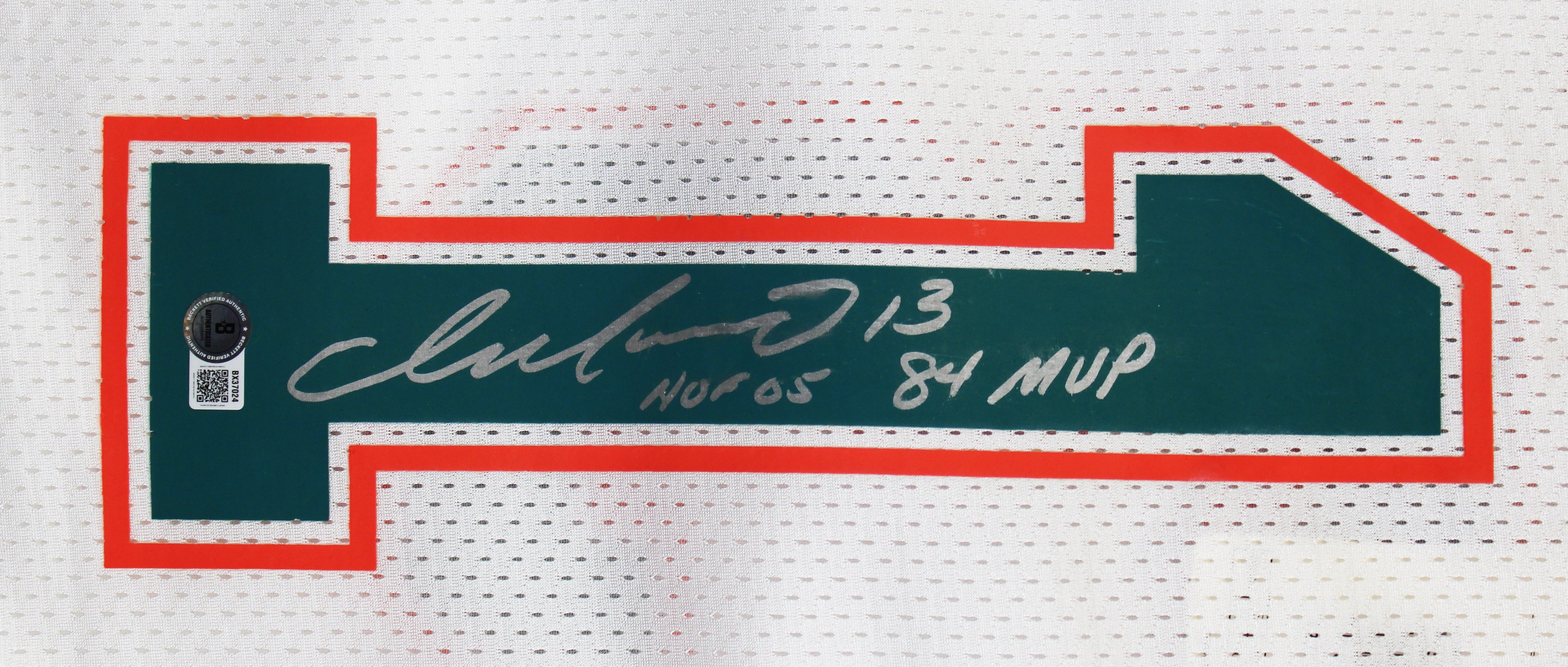 Dolphins Dan Marino "HOF, 84 MVP" Signed White 1990 TB M&N Jersey BAS #BX37024