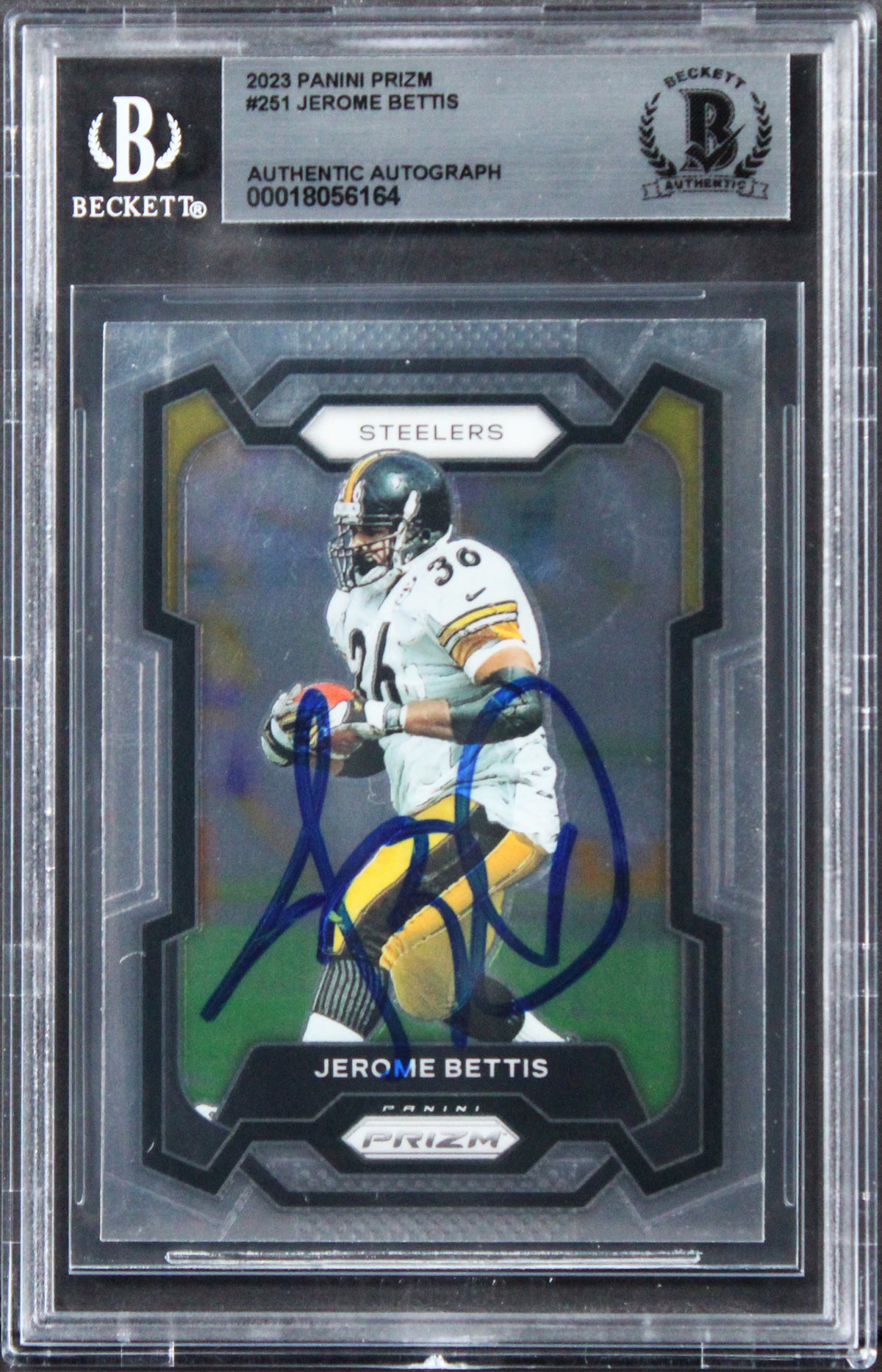 Steelers Jerome Bettis Authentic Signed 2023 Panini Prizm #251 Card BAS Slabbed