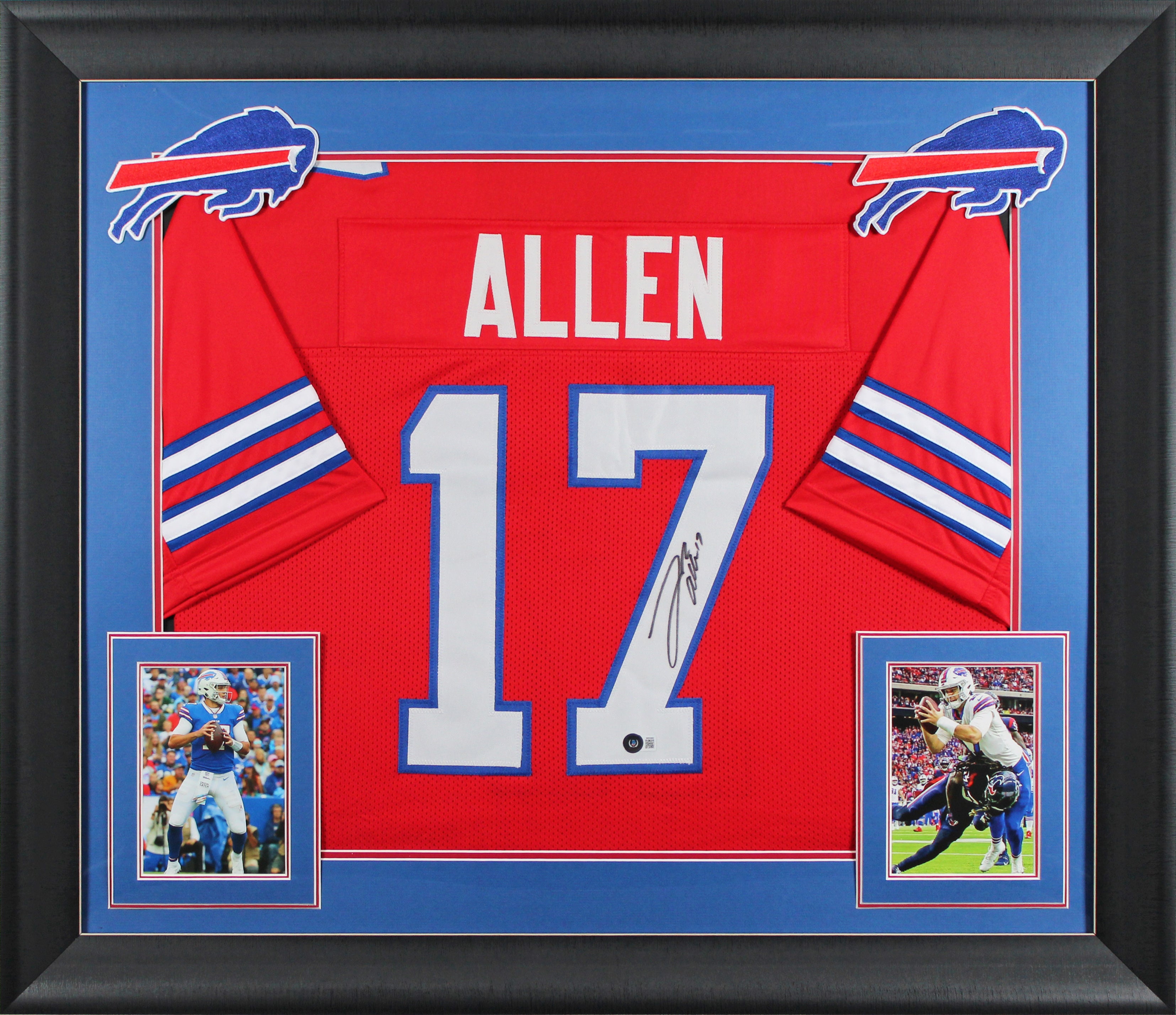 Josh Allen Authentic Signed Red Pro Style Framed Jersey BAS Witnessed