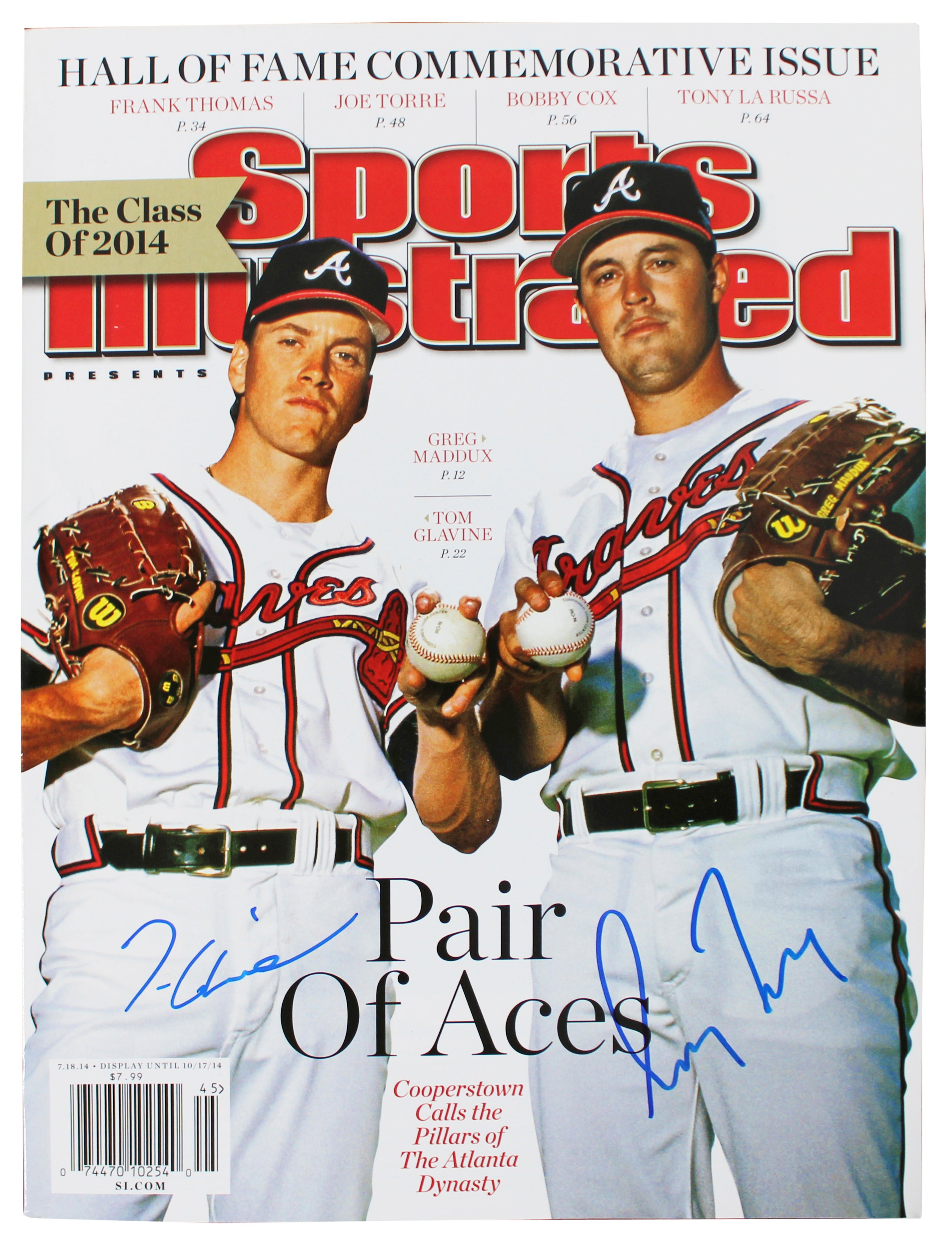 Braves Tom Glavine & Greg Maddux Signed Sports Illustrated Magazine BAS #AE09680