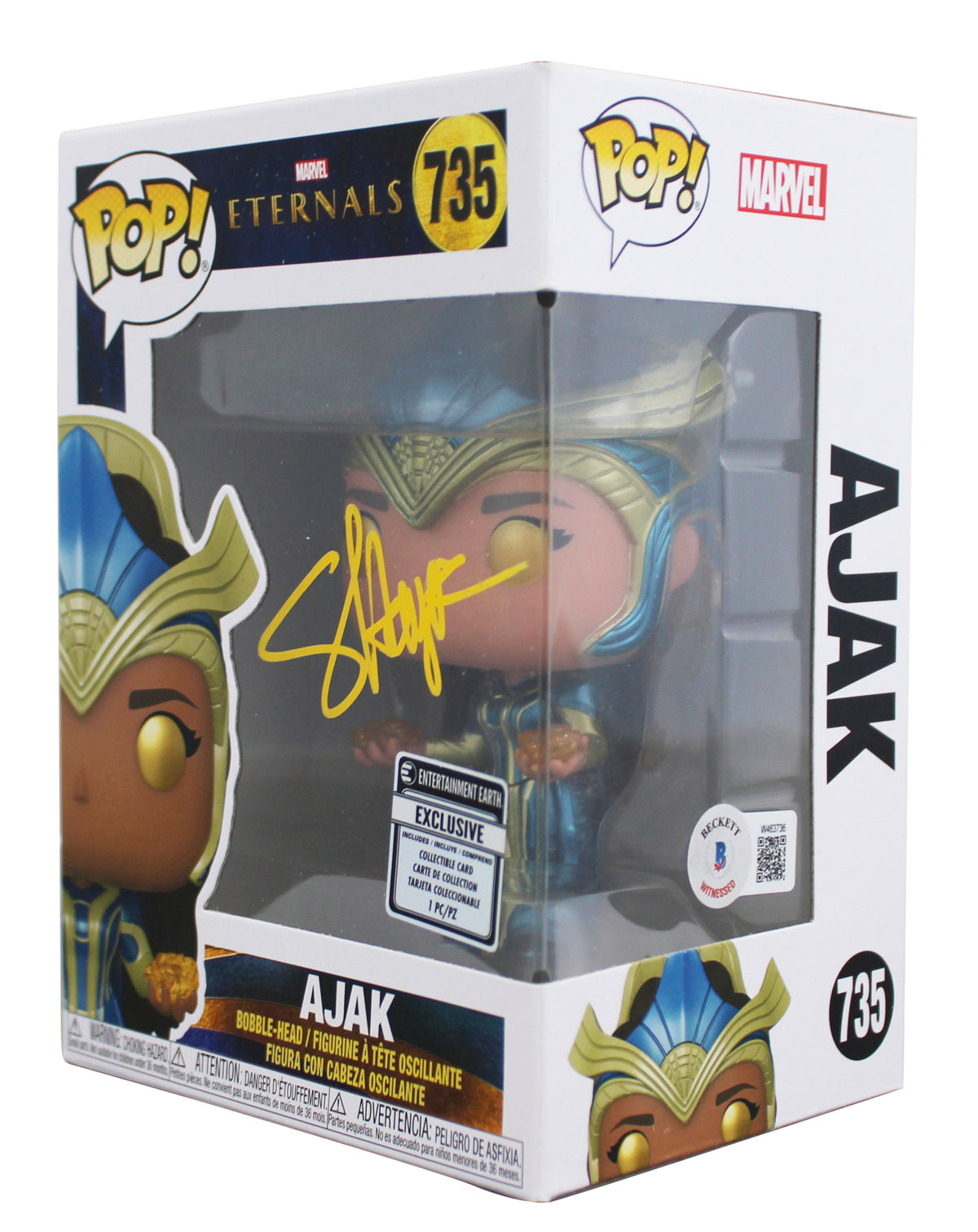 Salma Hayek Eternals Signed Ajak #735 Funko Pop Vinyl Figure BAS Wit #W463736