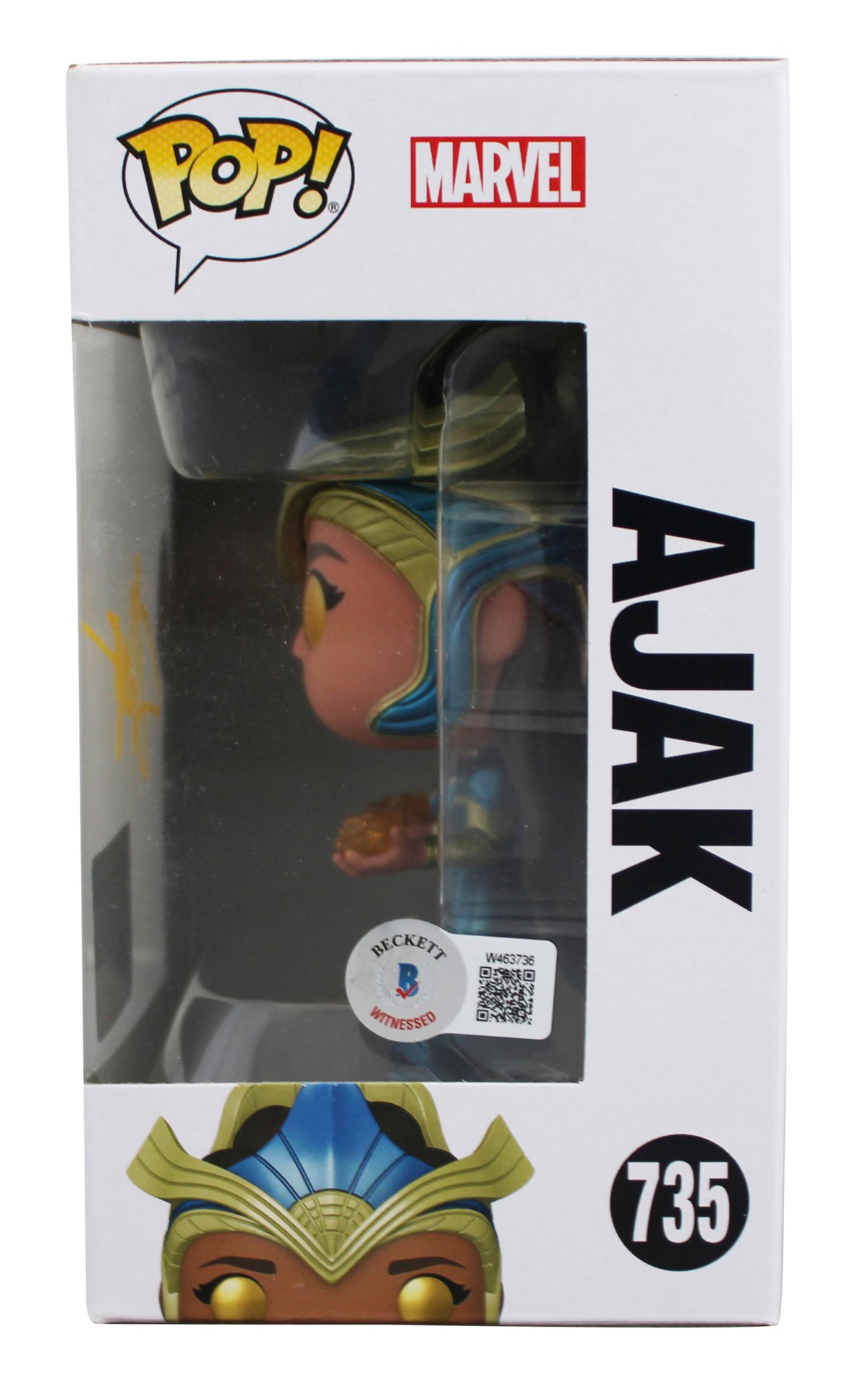 Salma Hayek Eternals Signed Ajak #735 Funko Pop Vinyl Figure BAS Wit #W463736