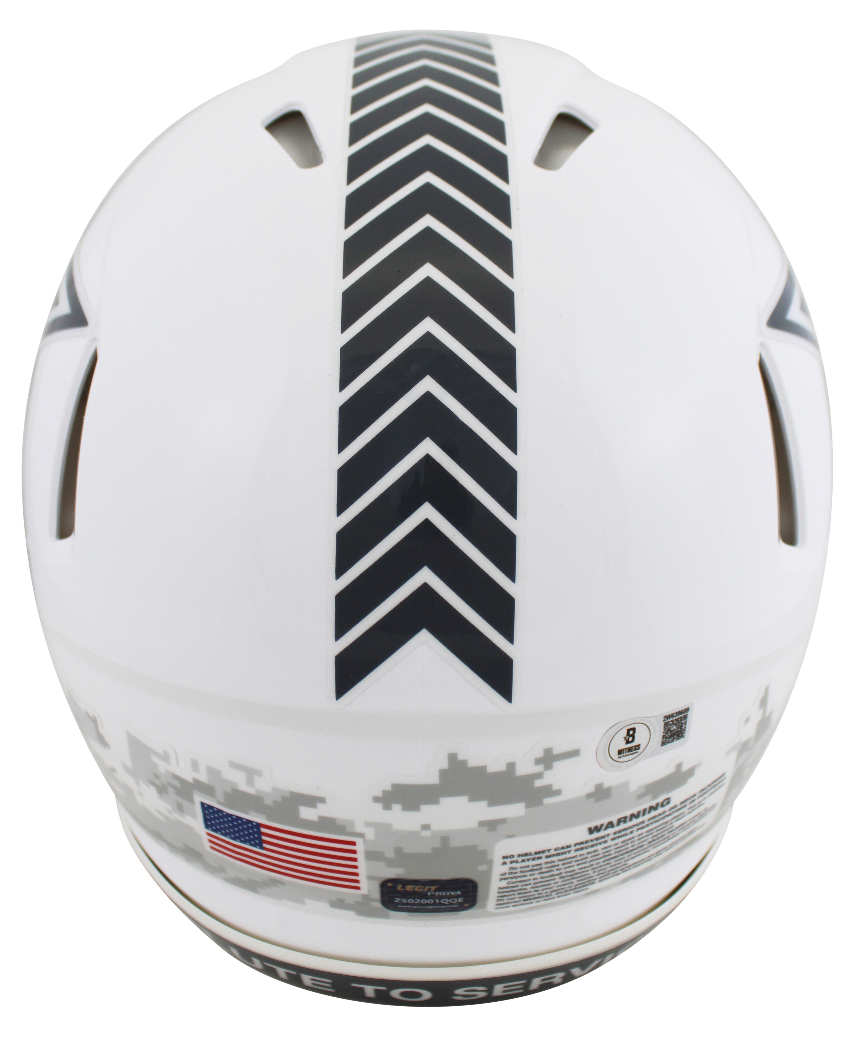 Cowboys Emmitt Smith Signed Salute To Service III F/S Speed Proline Helmet BAS W