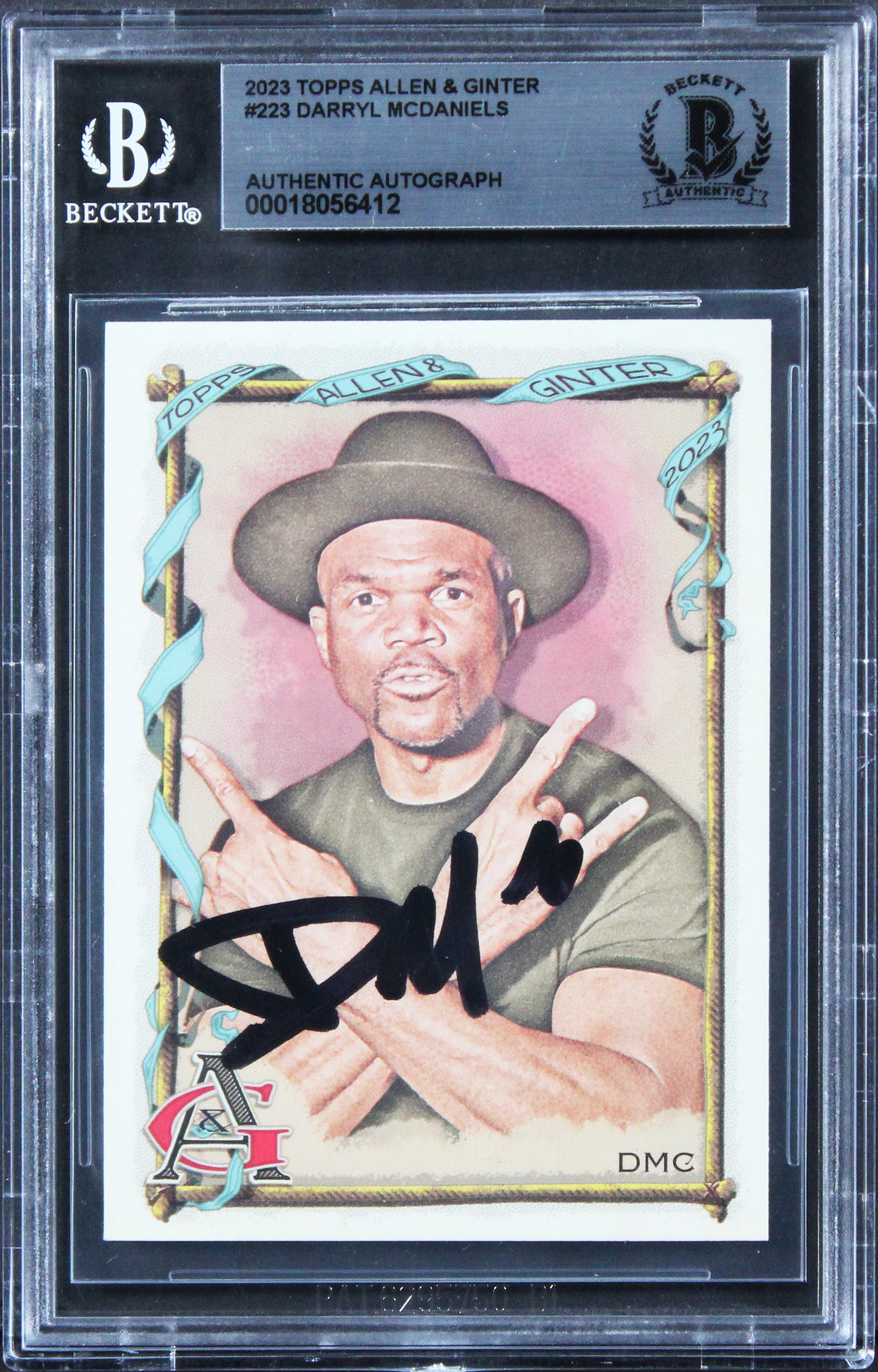 Darryl McDaniels Run DMC Signed 2023 Topps Allen & Ginter #223 Card BAS Slab 2