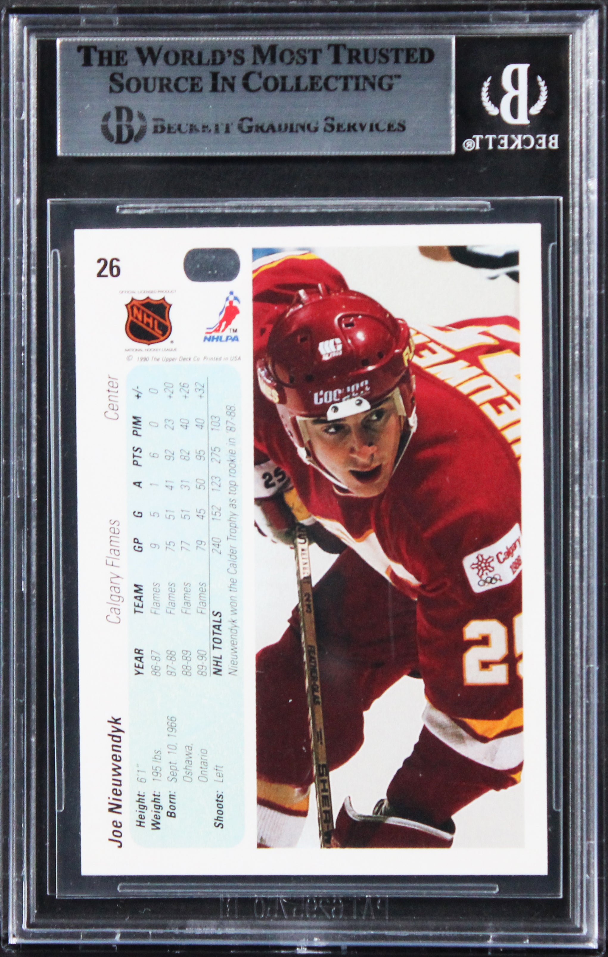 Flames Joe Nieuwendyk Authentic Signed 1990 Upper Deck #26 Card BAS Slabbed
