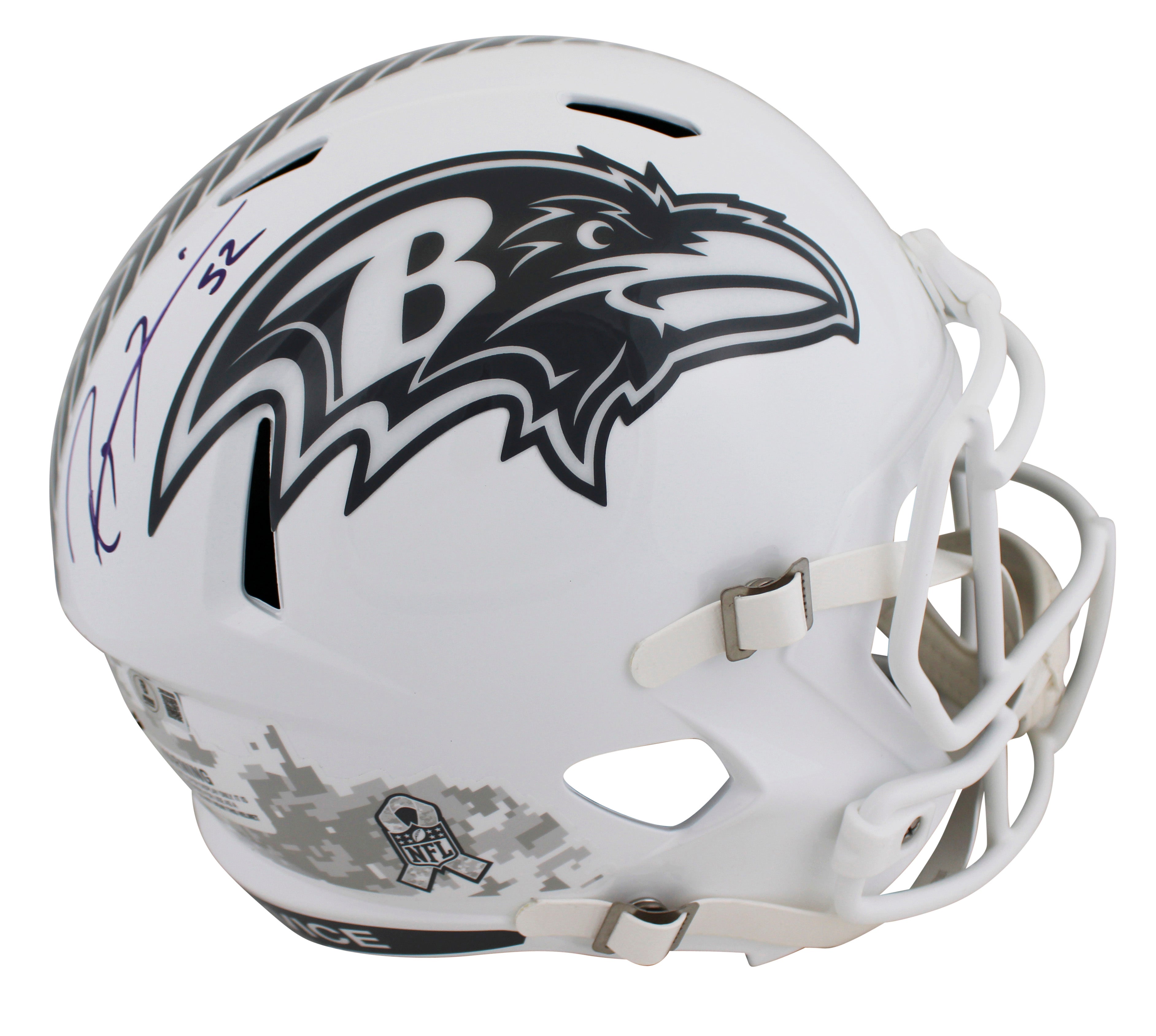 Ravens Ray Lewis Signed STS III Full Size Speed Rep Helmet W/ Case BAS Witnessed