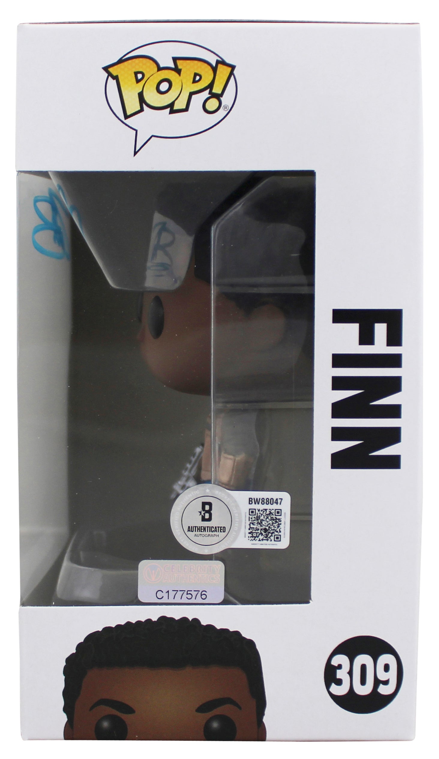 John Boyega Star Wars Authentic Signed Finn #309 Funko Pop Vinyl Figure BAS