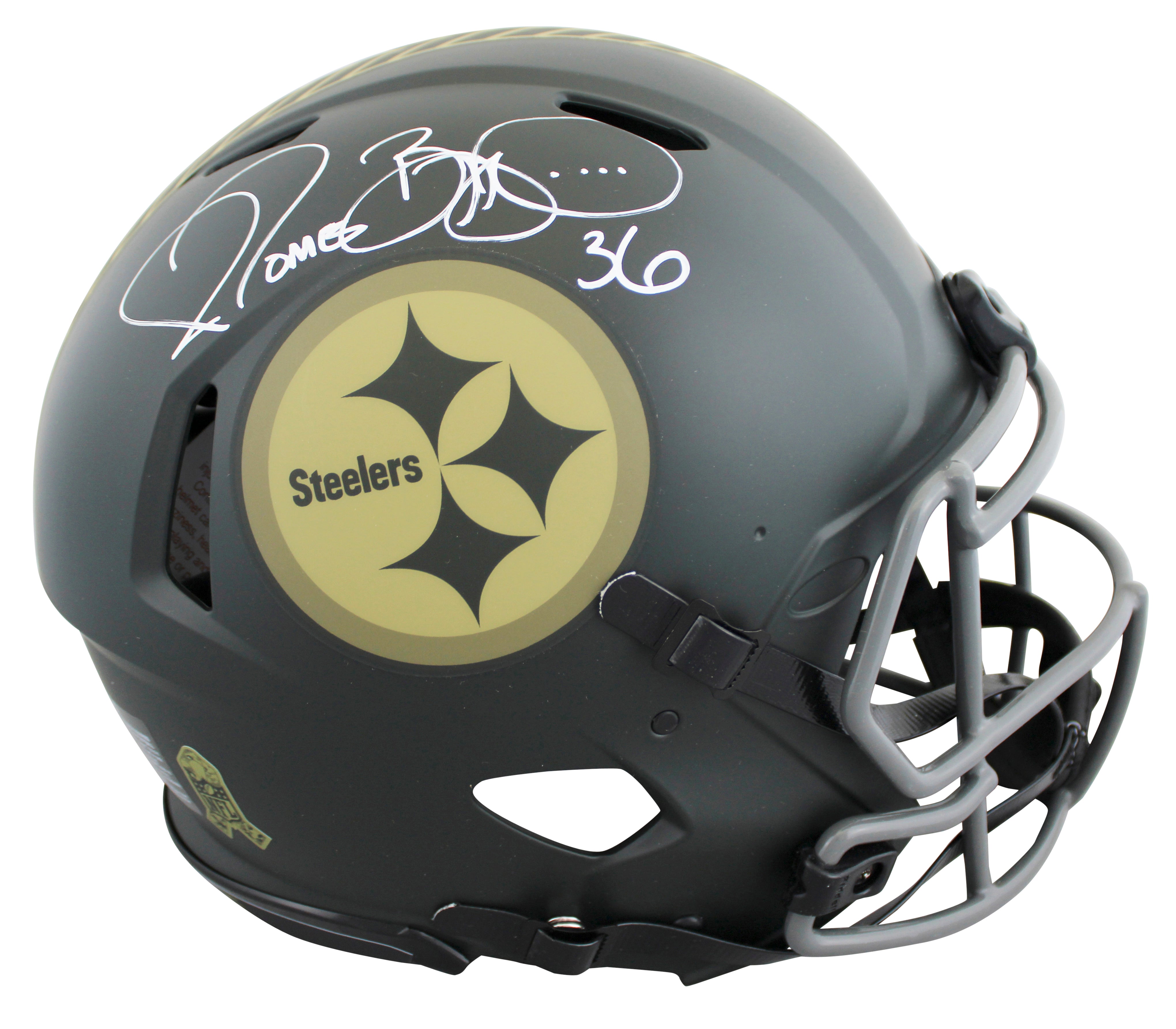 Steelers Jerome Bettis Signed STS IV F/S Speed Proline Helmet W/ Case BAS Wit