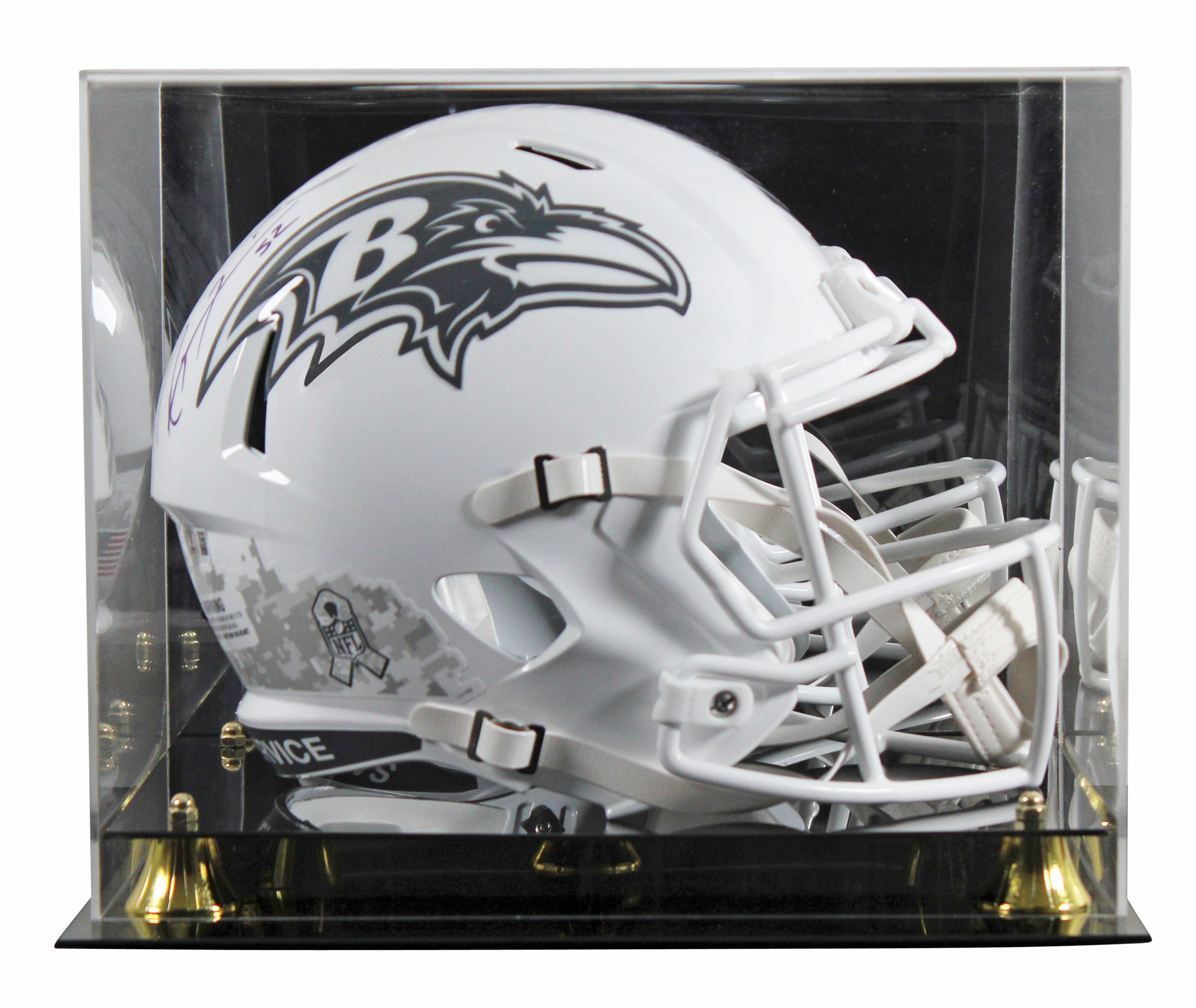 Ravens Ray Lewis Signed STS III Full Size Speed Rep Helmet W/ Case BAS Witnessed