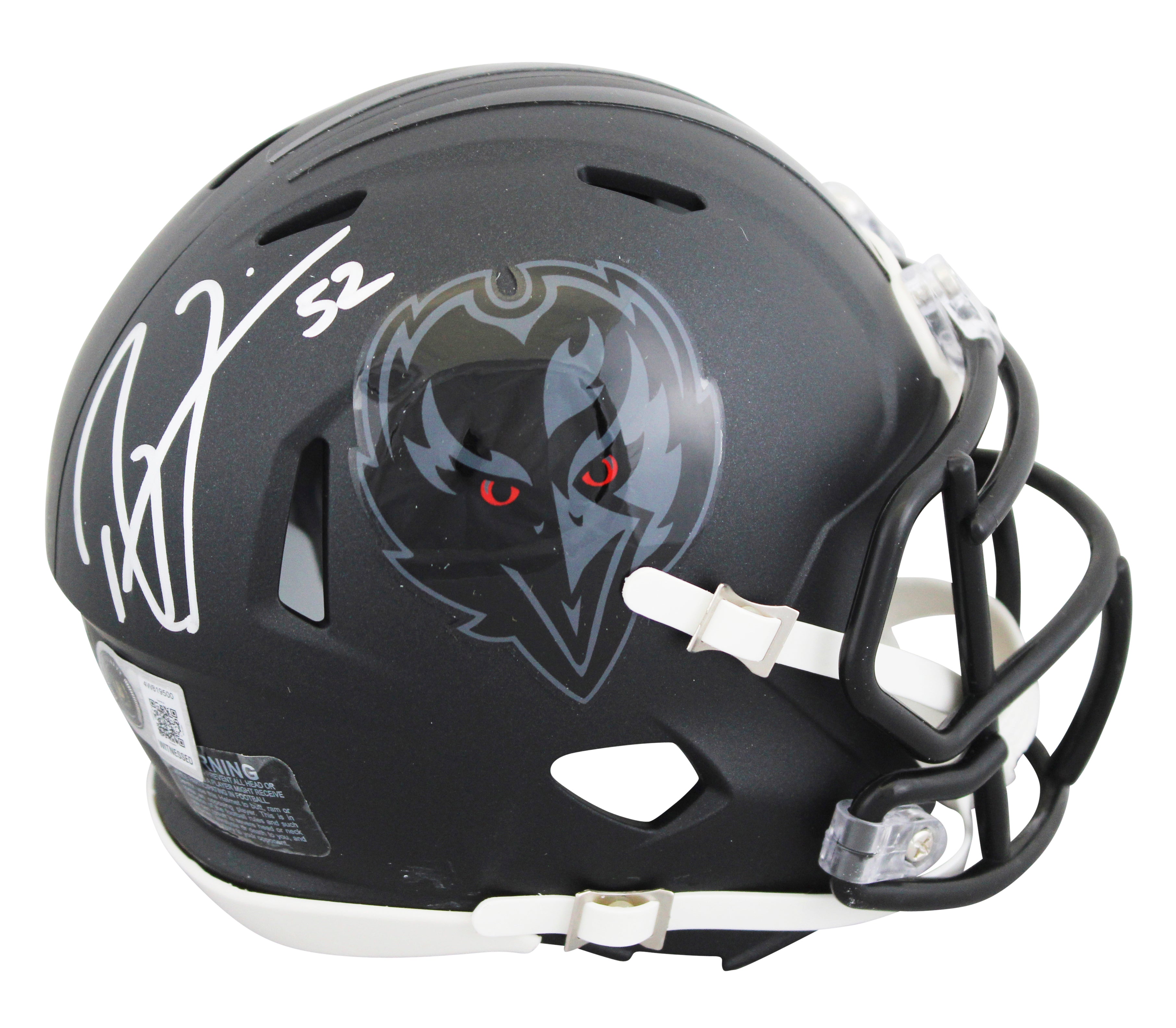 Ravens Ray Lewis Signed 2026 On-Field Alt Speed Mini Helmet W/ Case BAS Witness