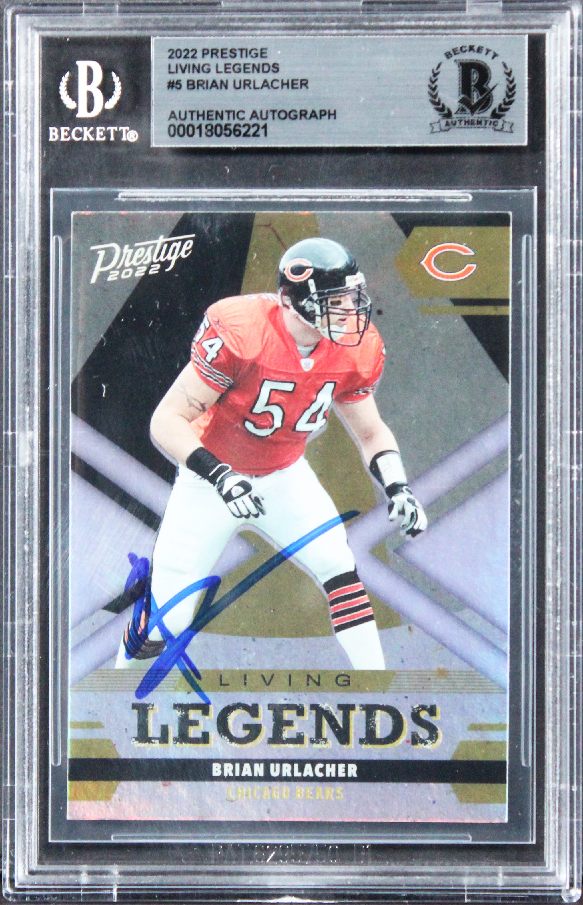 Bears Brian Urlacher Signed 2022 Prestige Living Legends #5 Card BAS Slabbed