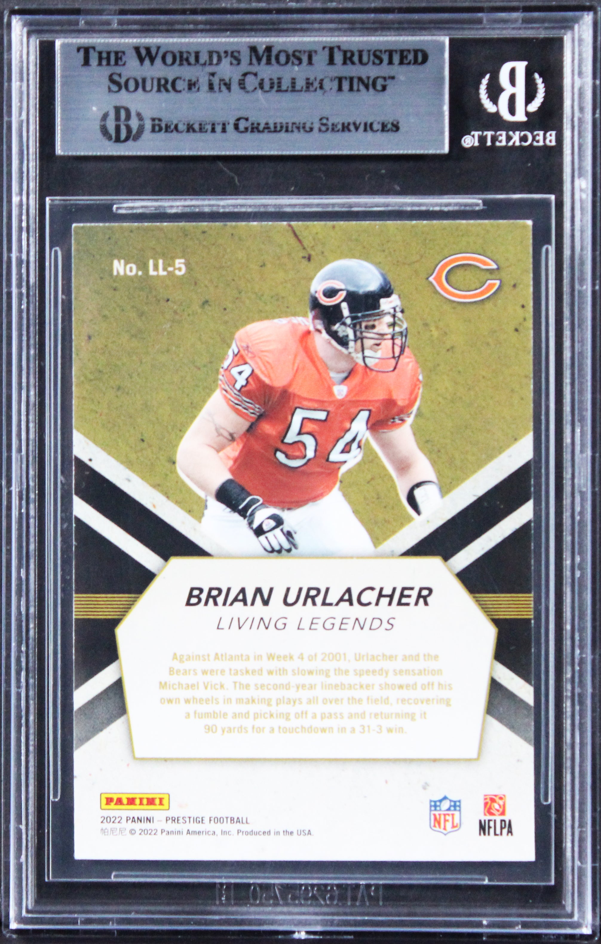 Bears Brian Urlacher Signed 2022 Prestige Living Legends #5 Card BAS Slabbed