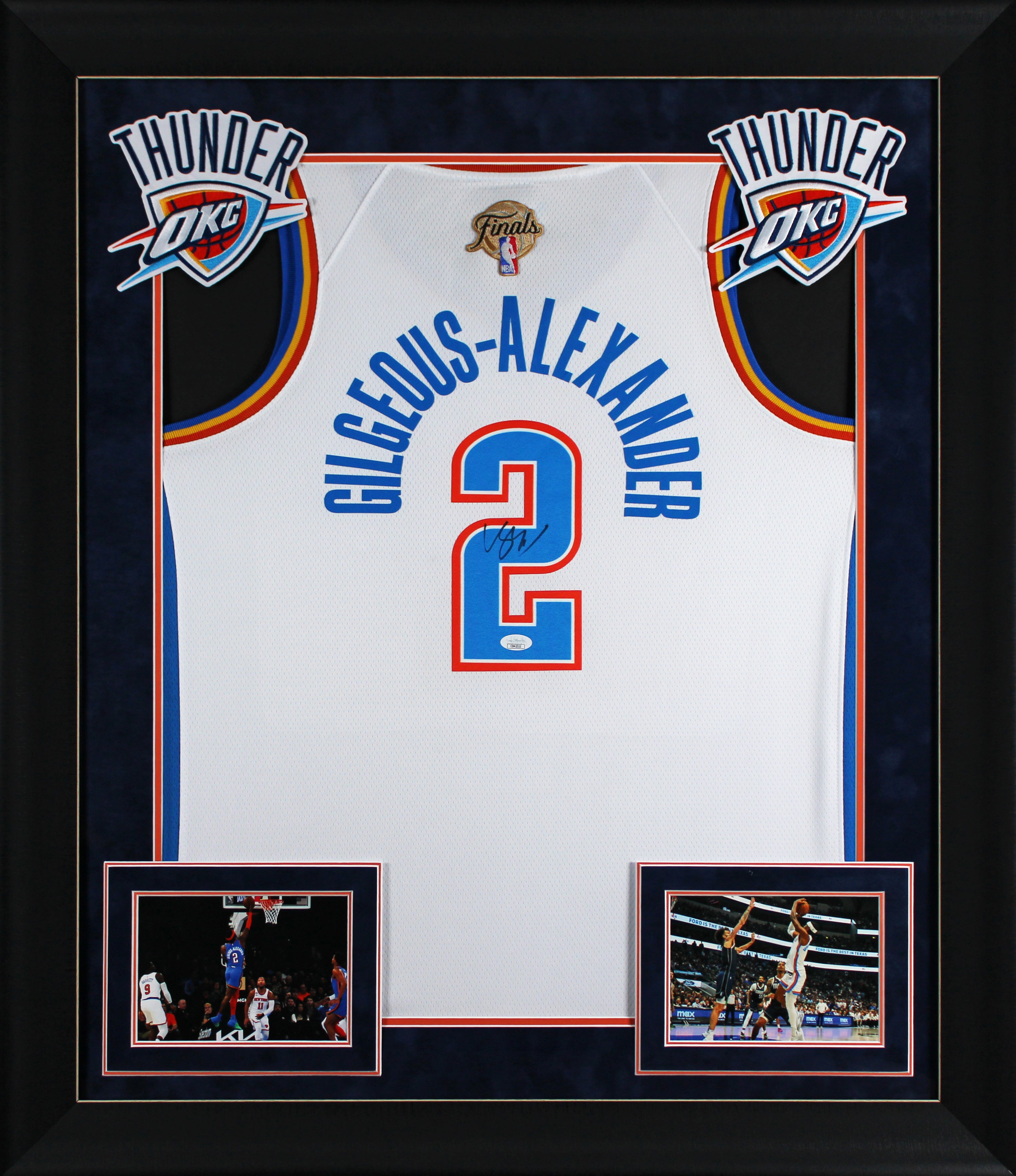 Thunder Shai Gilgeous-Alexander Signed White Nike Framed Jersey JSA #CD42322
