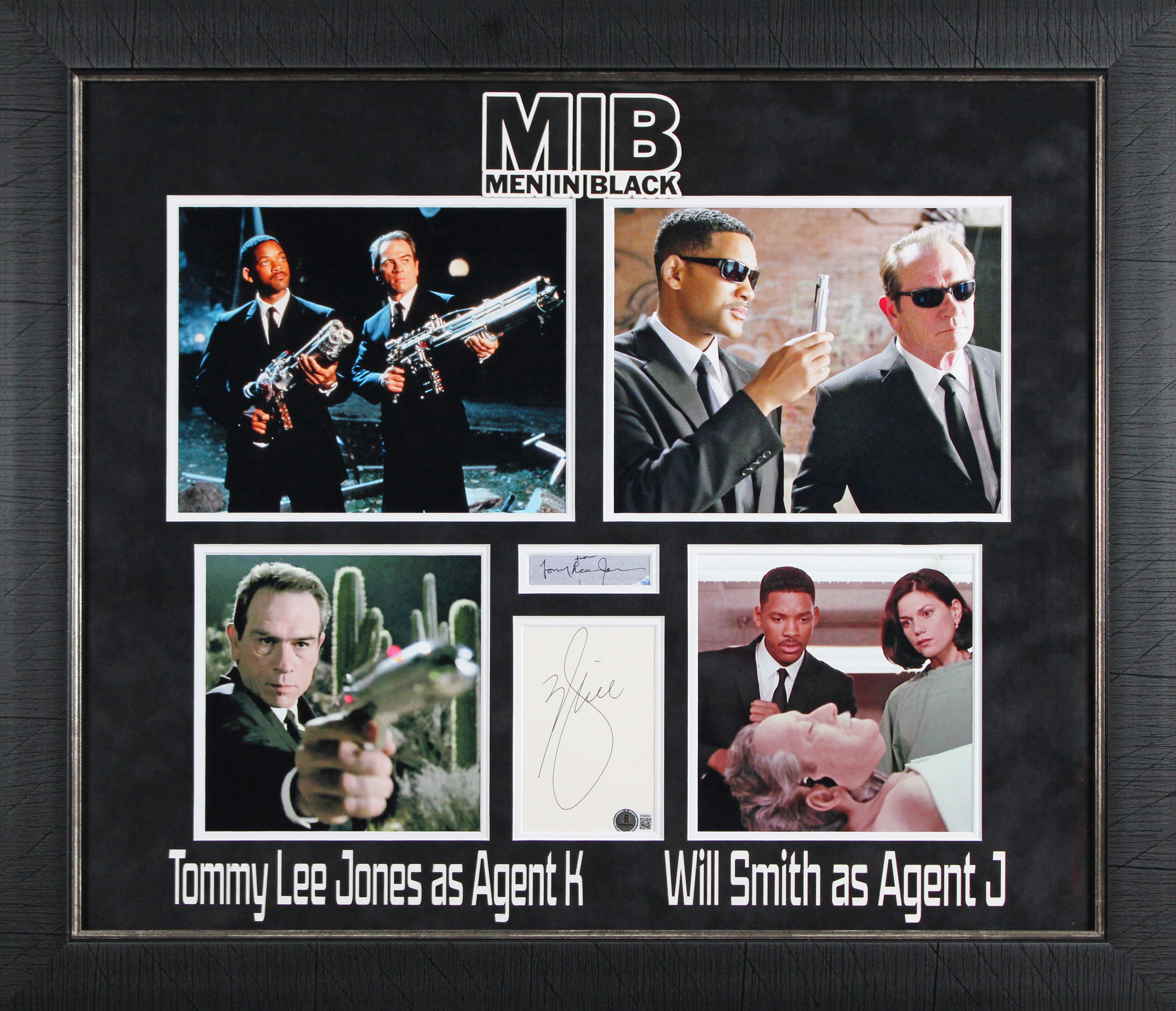 Will Smith & Tommy Lee Jones Men In Black Signed Framed Display BAS #BS96640