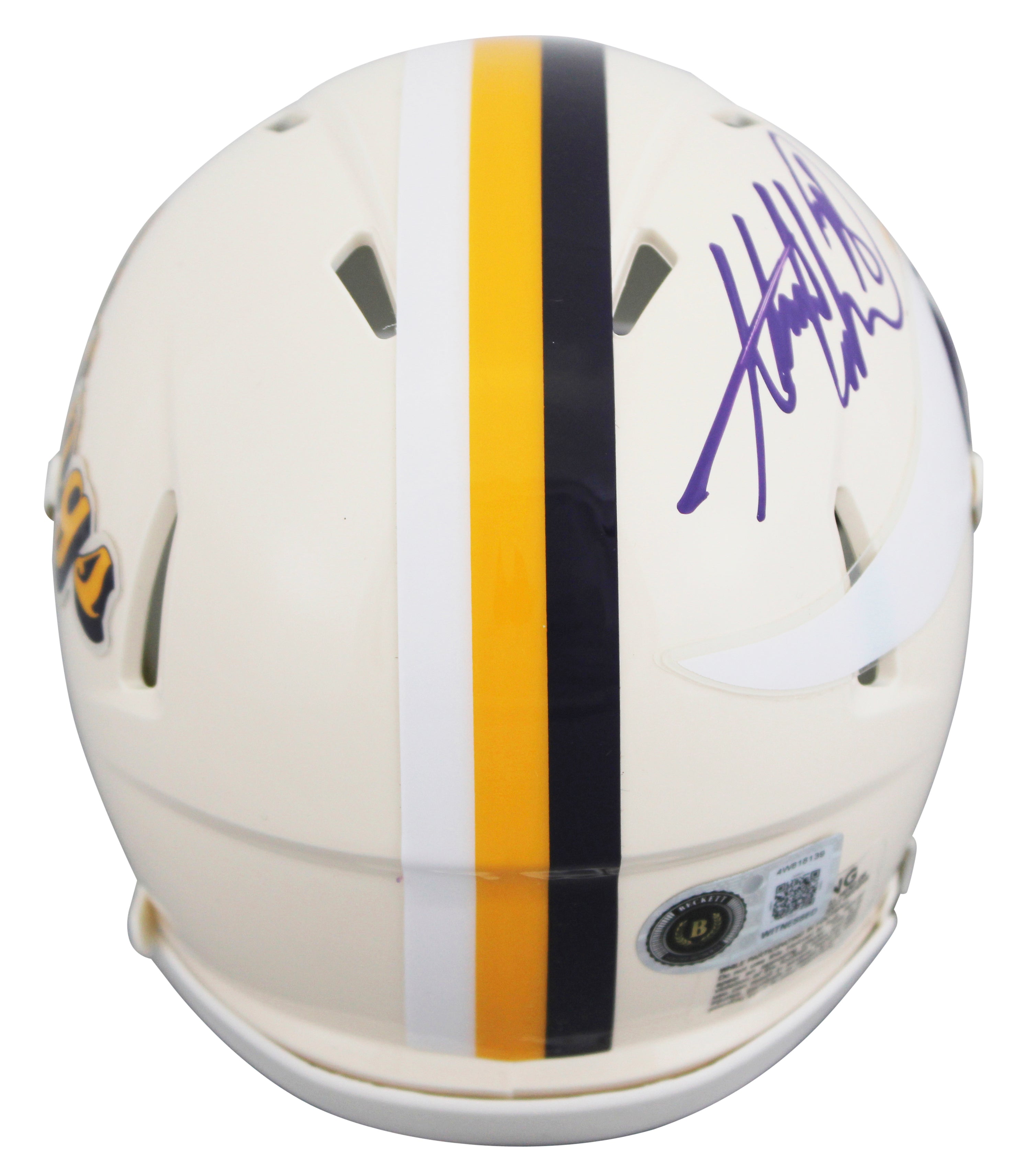 Vikings Adrian Peterson Authentic Signed Retro Speed Mini Helmet BAS Witnessed
