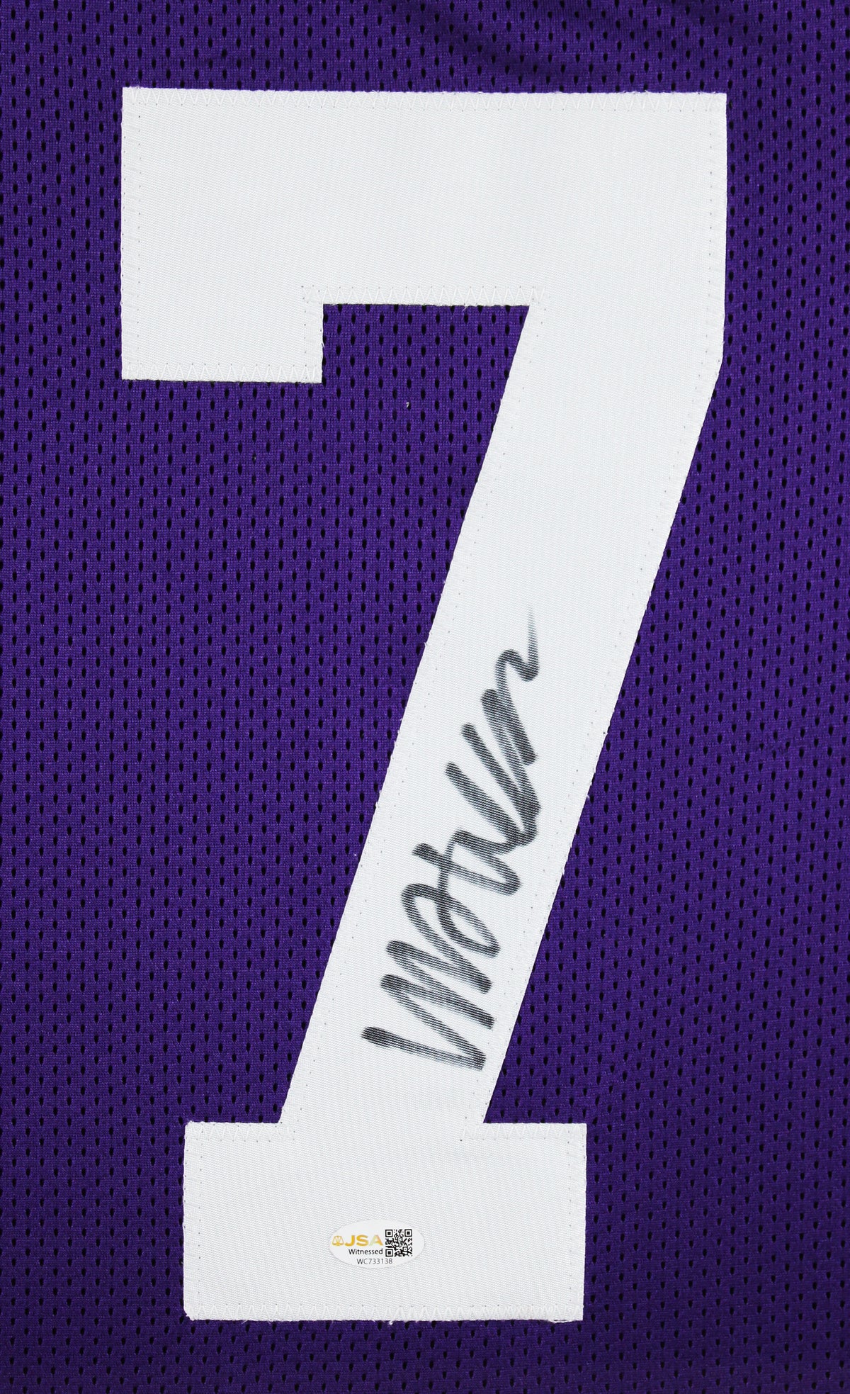 LSU Whit Weeks Authentic Signed Purple Pro Style Framed Jersey JSA Witness