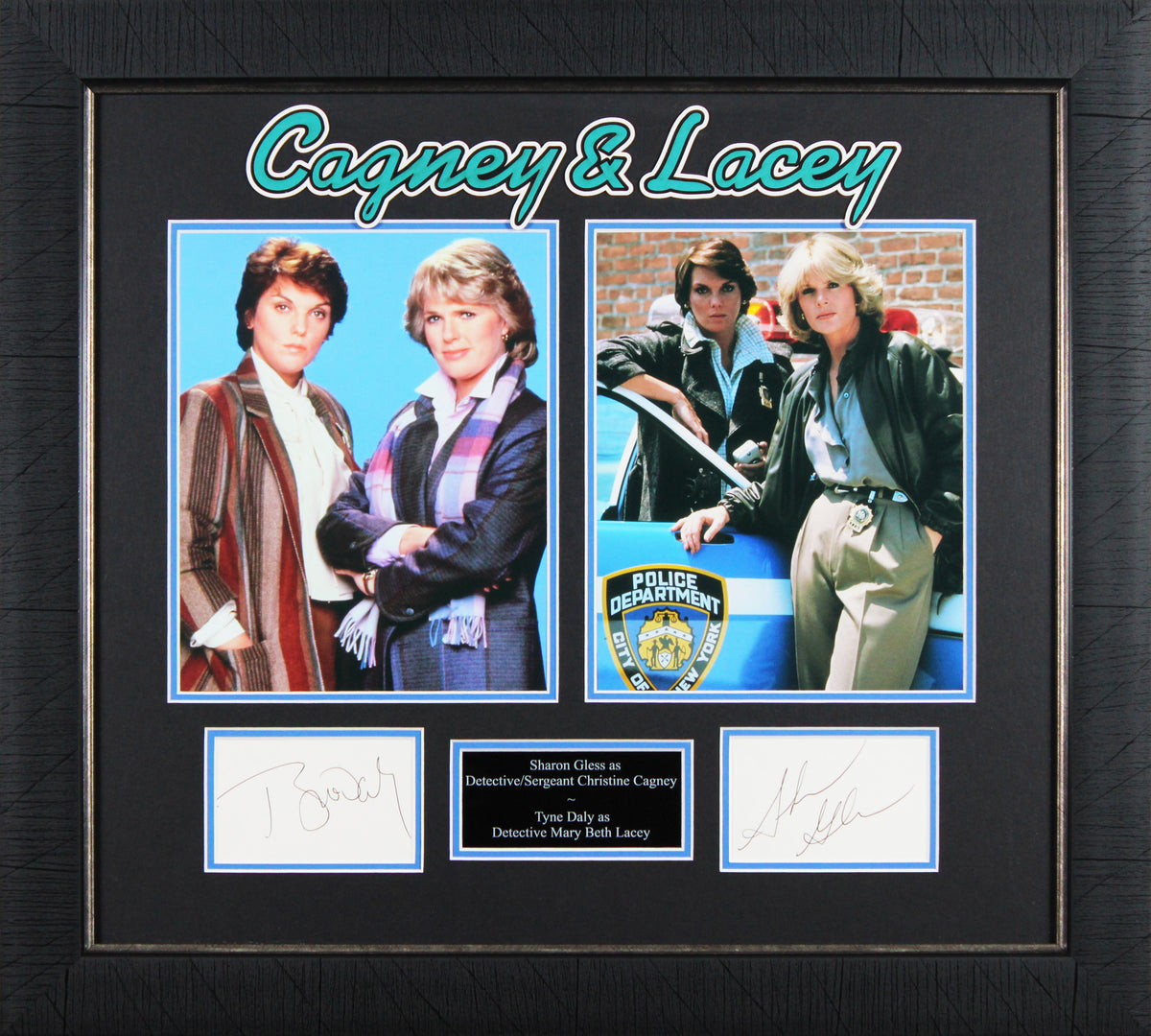 Sharon Gless & Tyne Daly Cagney & Lacey Signed Framed Display BAS #AD04989