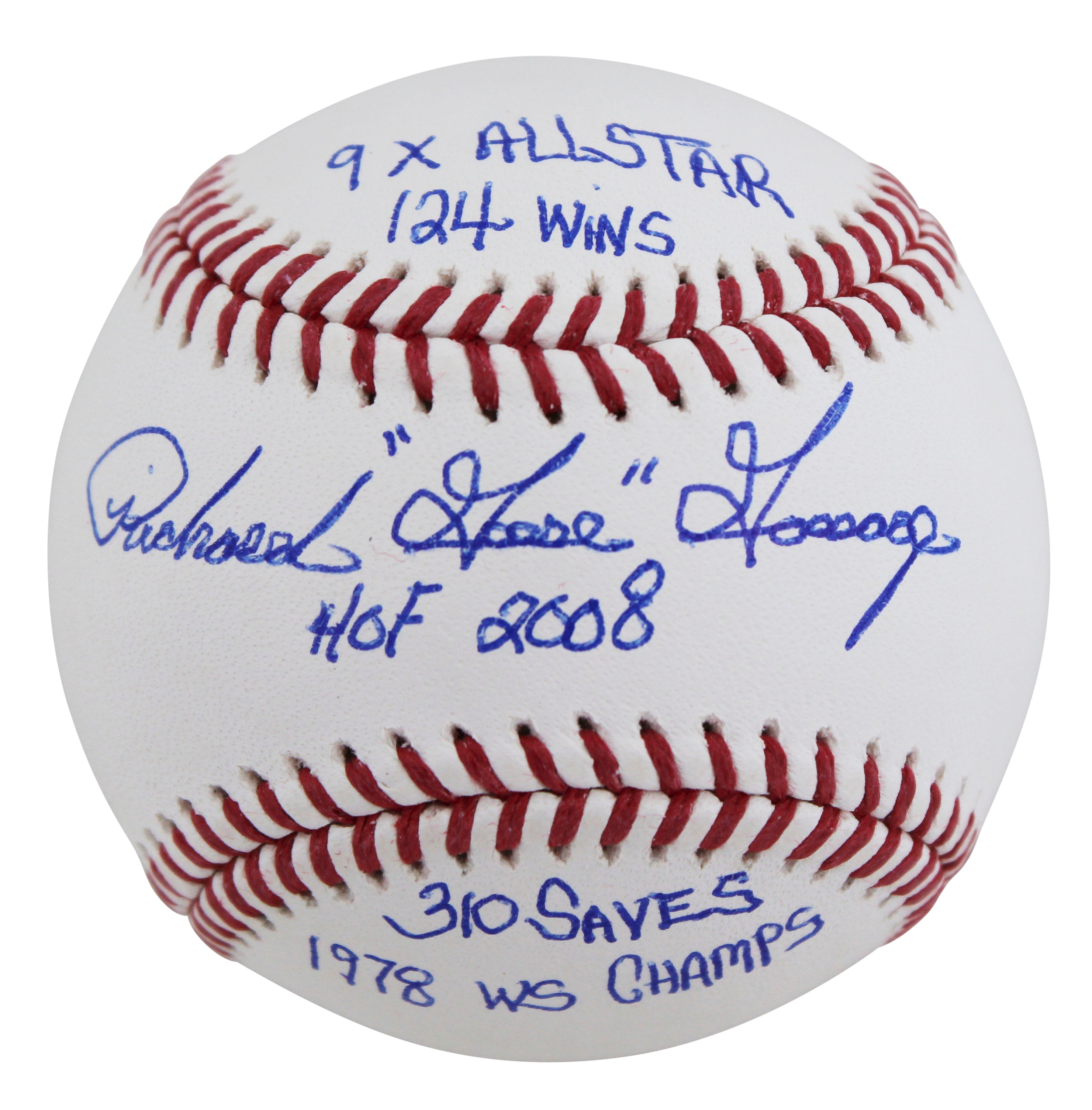 Yankees Goose Gossage "5x Insc Career Stat" Signed Oml Baseball BAS Witnessed