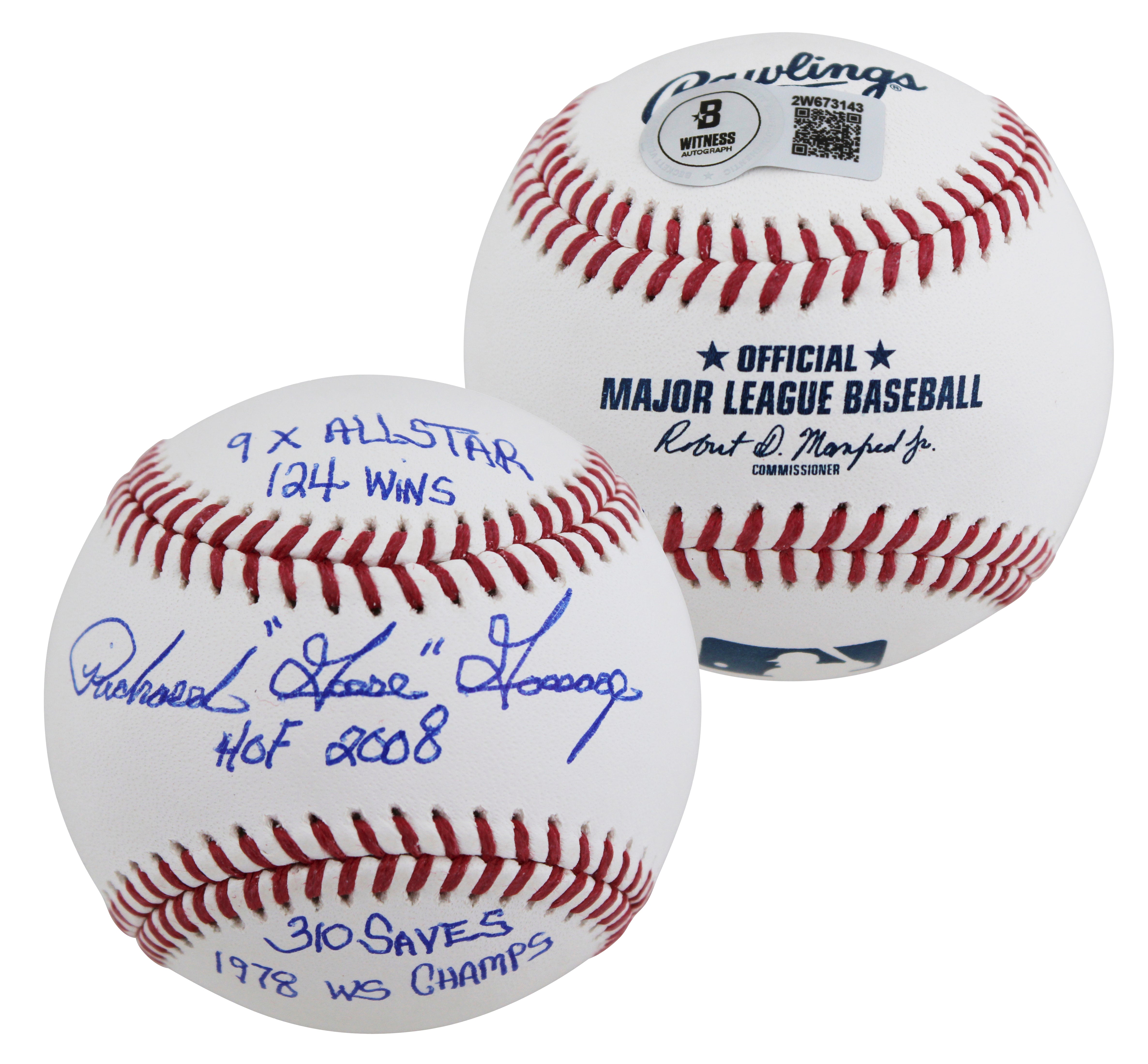 Yankees Goose Gossage "5x Insc Career Stat" Signed Oml Baseball BAS Witnessed