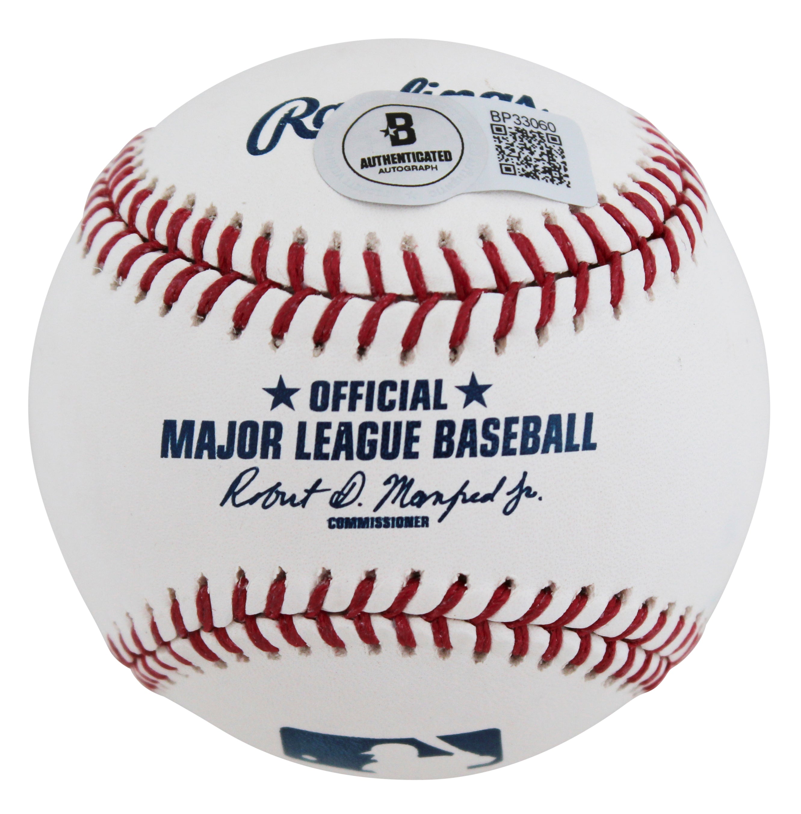 Marlins Gary Sheffield Authentic Signed Robert Manfred Oml Baseball BAS #BP33060