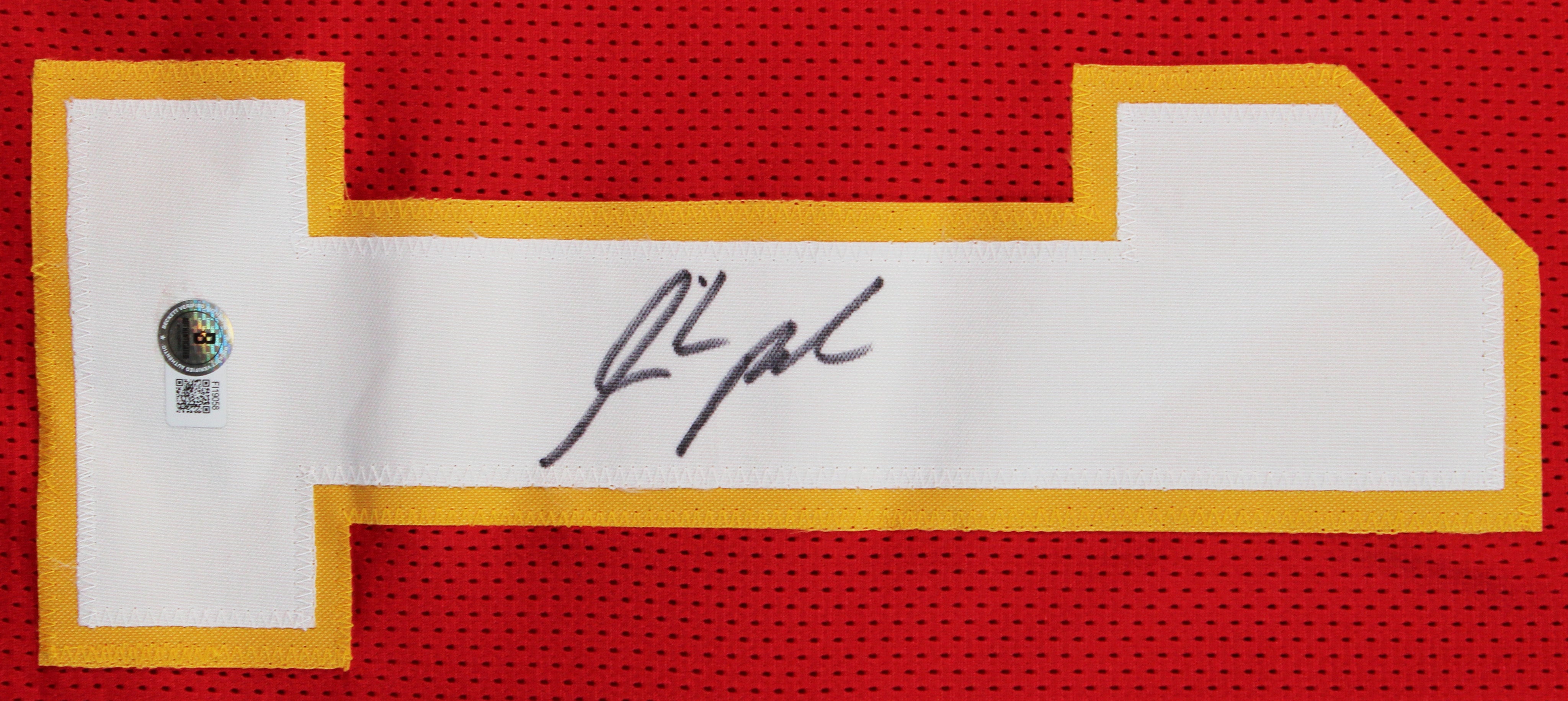 Isiah Pacheco Authentic Signed Red Pro Style Framed Jersey Autographed BAS