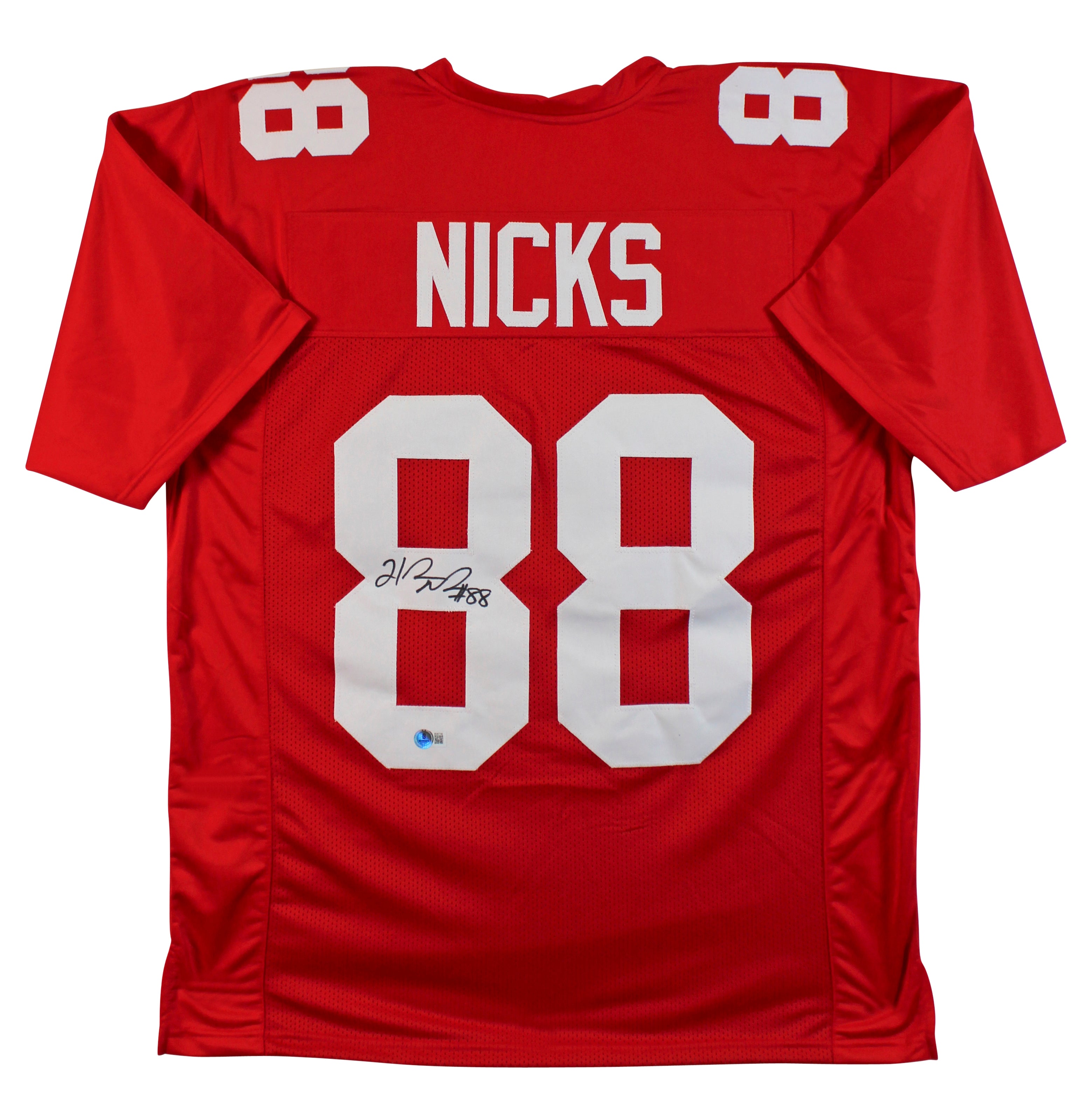 Hakeem Nicks Authentic Signed Red Pro Style Jersey Autographed BAS