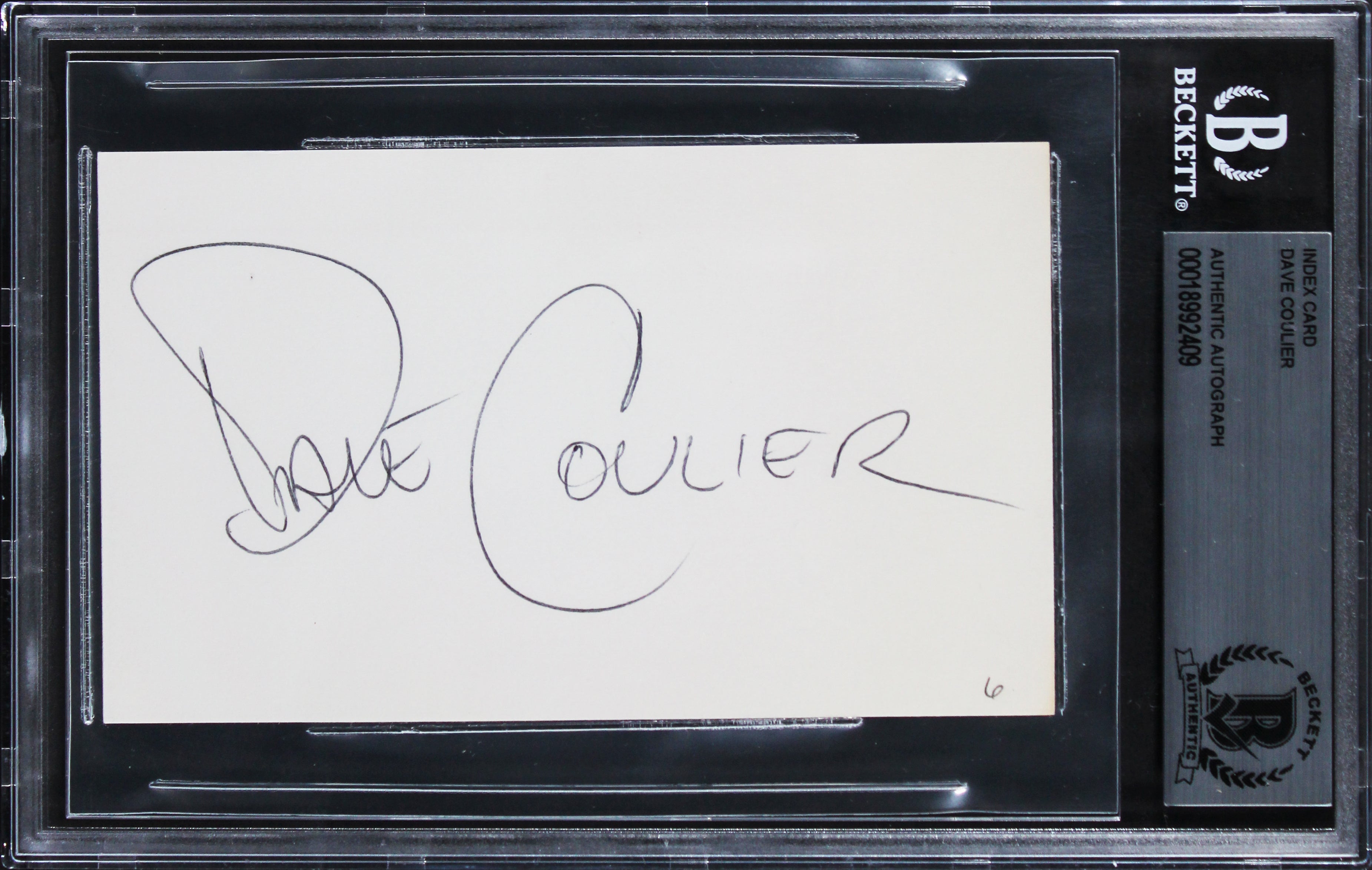 Dave Coulier Full House Authentic Signed 3x5 Index Card Autographed BAS Slabbed