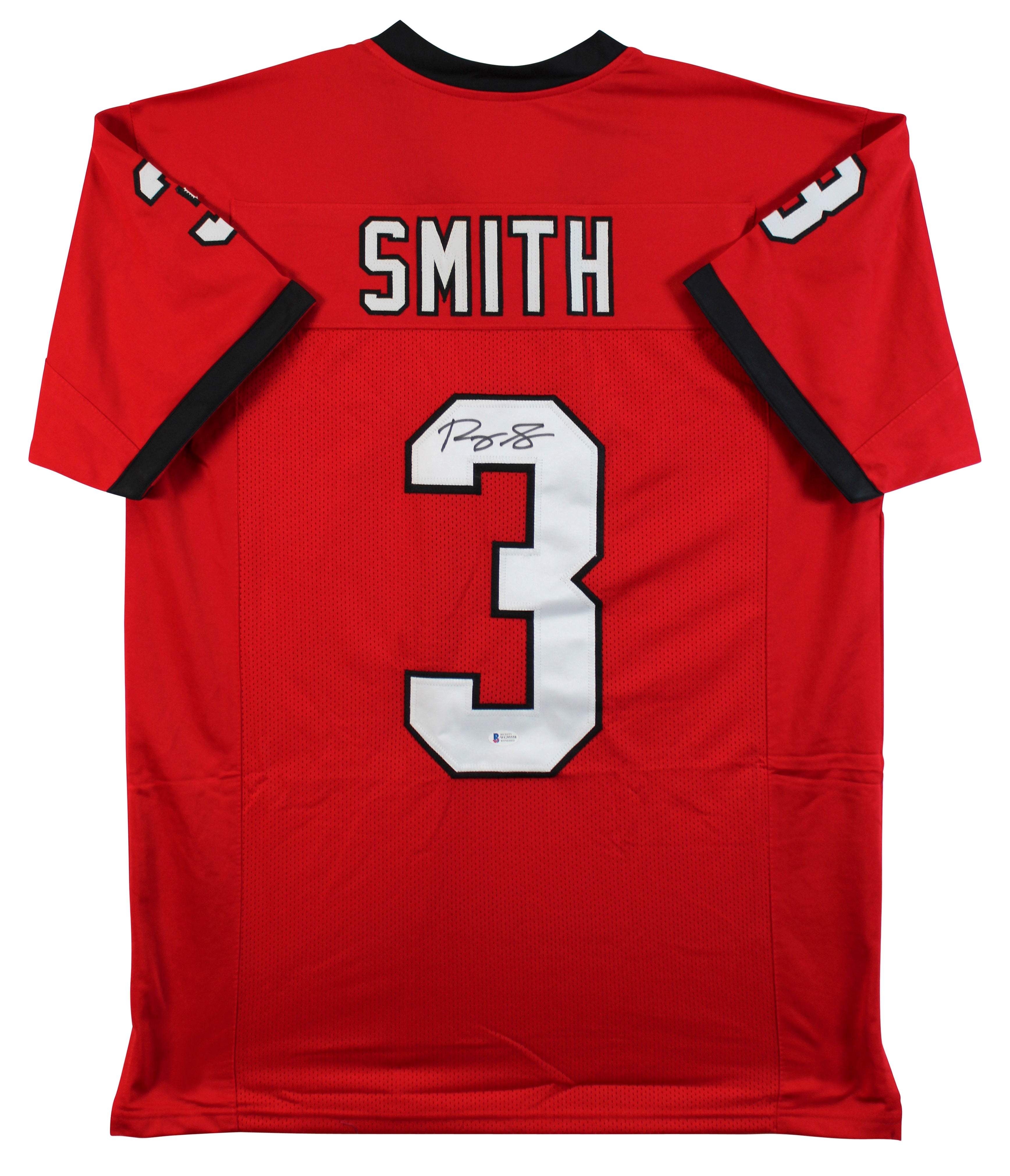 Georgia Roquan Smith Authentic Signed Red Jersey Autographed BAS Witnessed