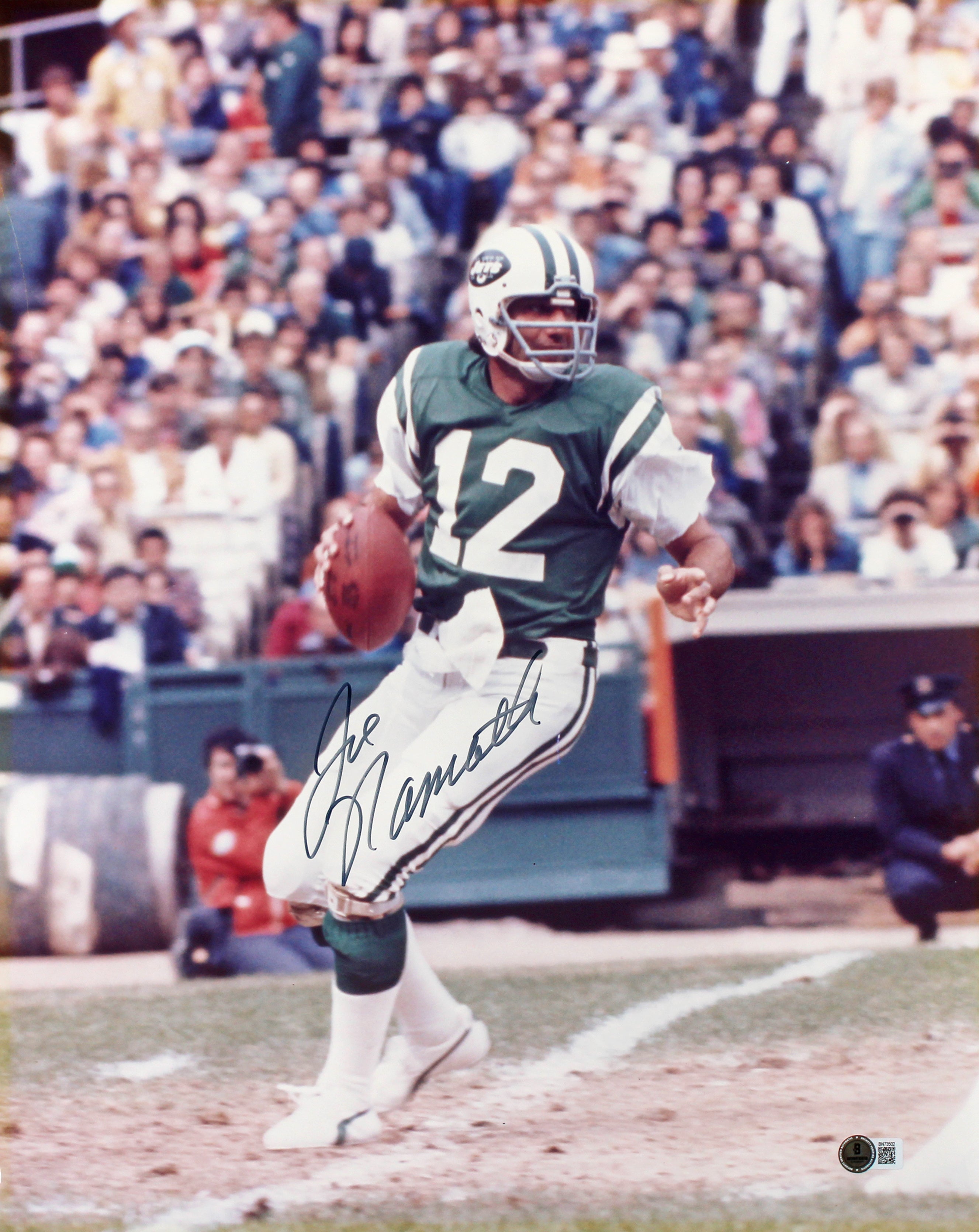 Jets Joe Namath Authentic Signed 16x20 Vertical Photo Autographed BAS #BN73502