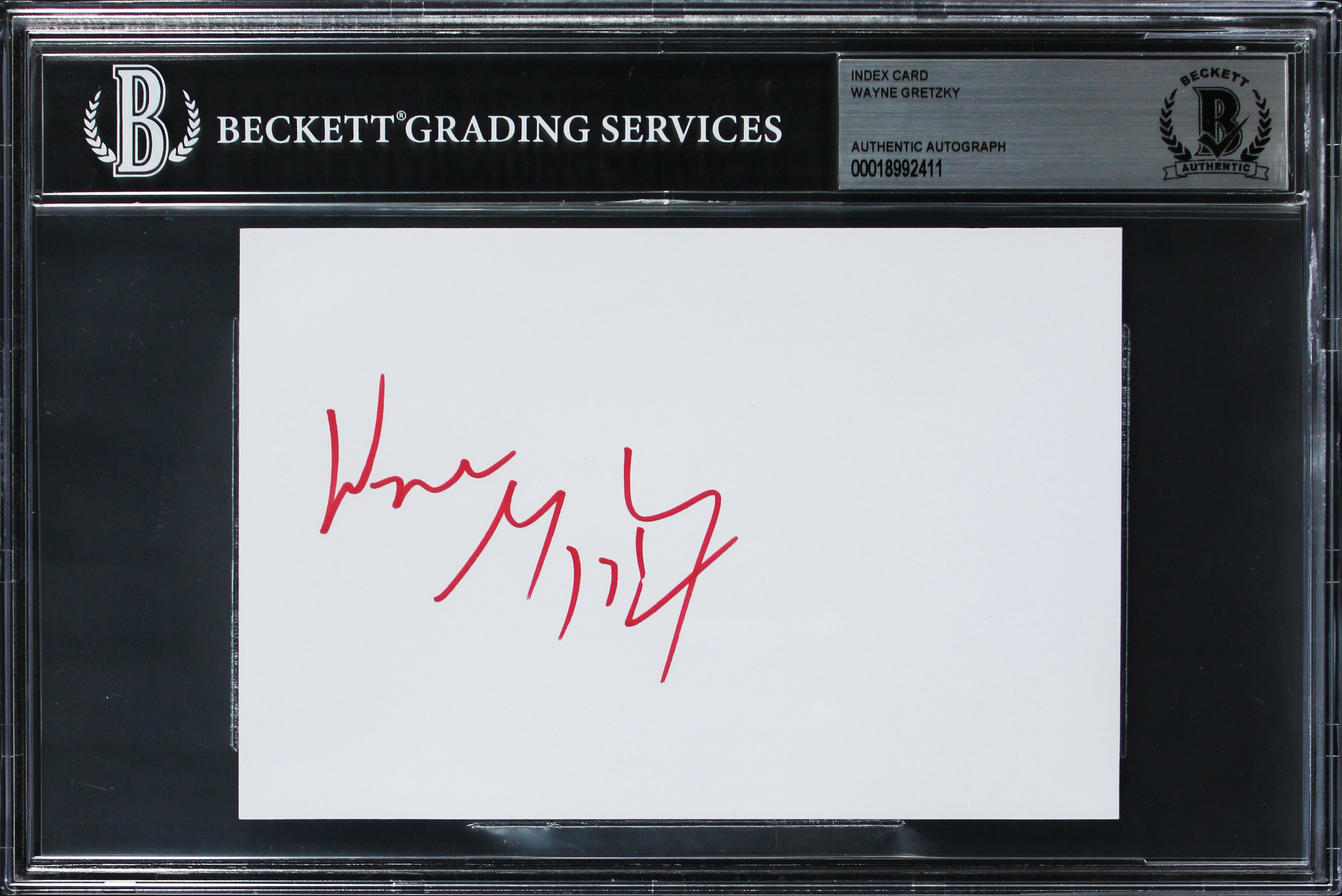 Oilers Wayne Gretzky Authentic Signed 4x6 Index Card Autographed BAS Slabbed 1