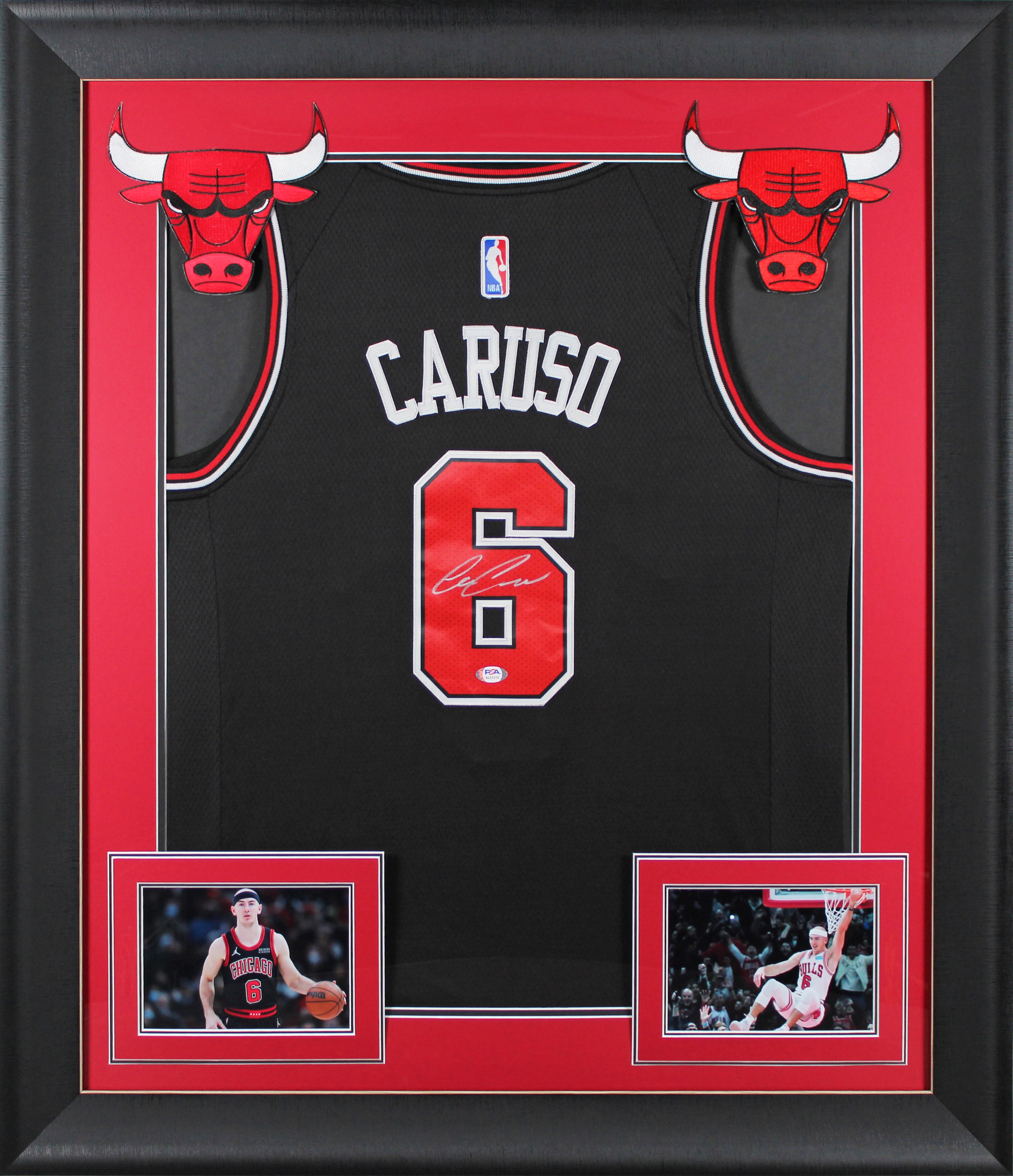 Bulls Alex Caruso Authentic Signed Black Nike Framed Jersey PSA/DNA #AL51210