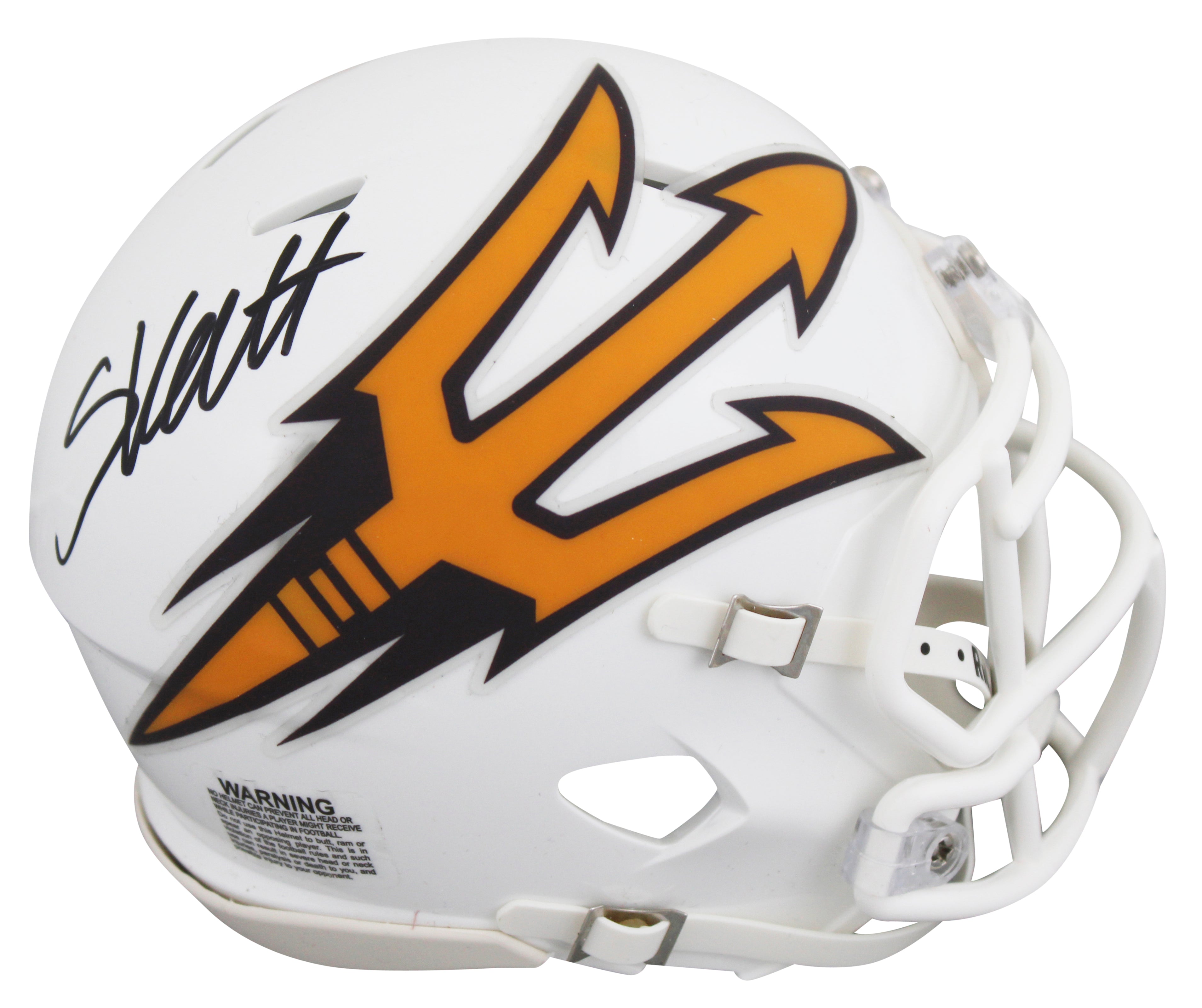 Arizona State Cameron Skattebo Signed White Fork Speed Mini Helmet w/ Case JSA