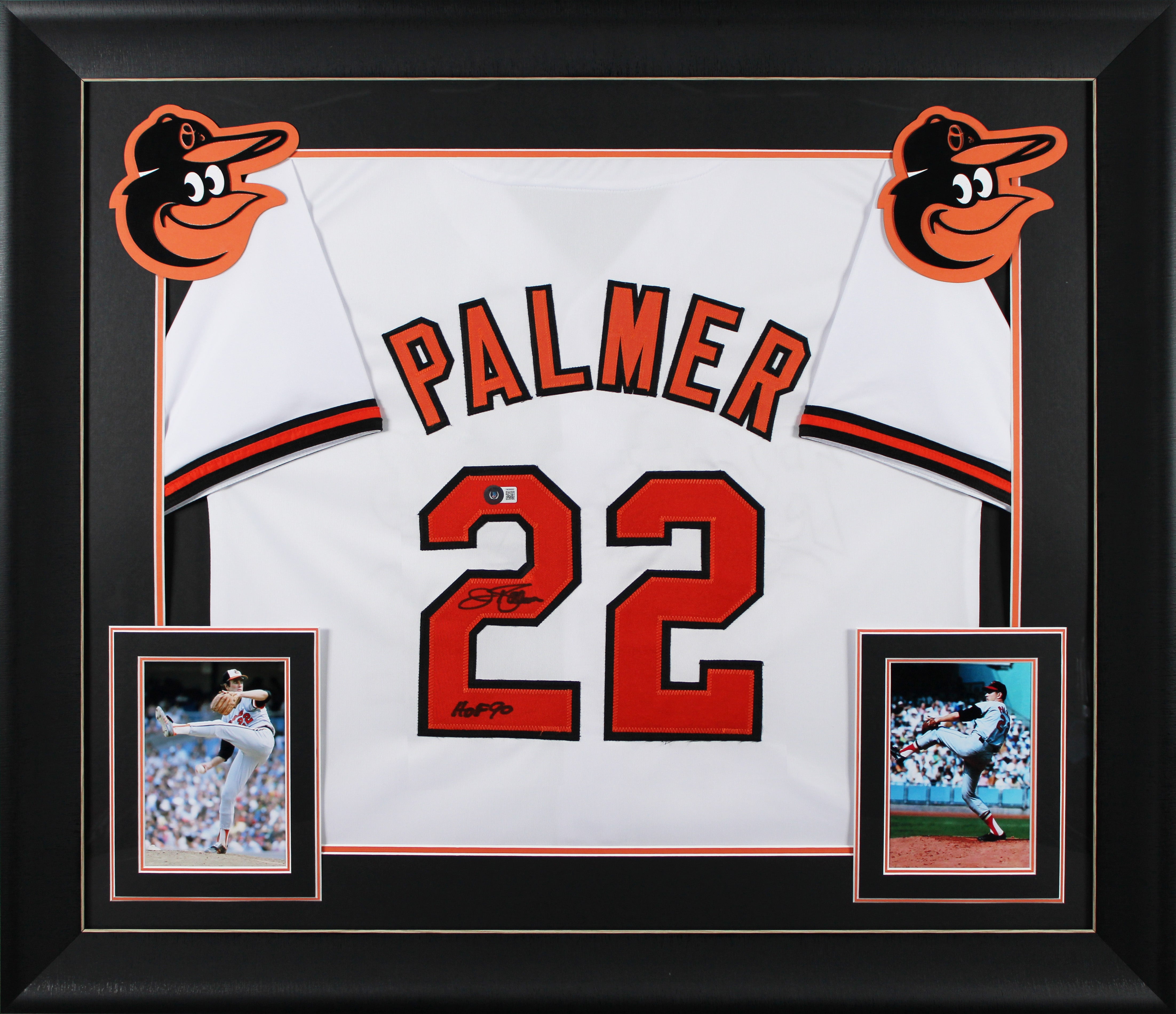 Jim Palmer "HOF 90" Authentic Signed White Pro Style Framed Jersey BAS Witnessed