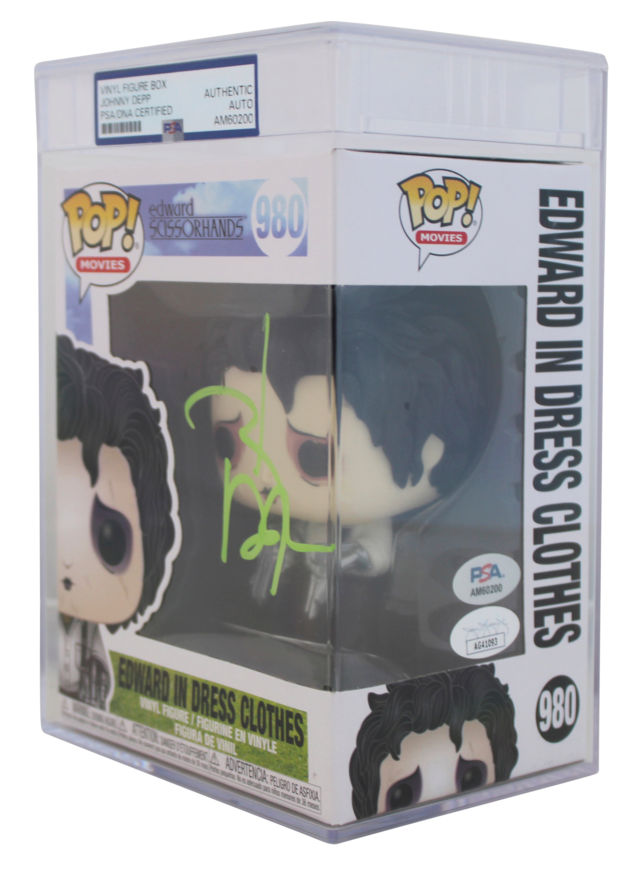 Johnny Depp Edward Scissorhands Signed #980 Funko Pop Vinyl Figure PSA & JSA