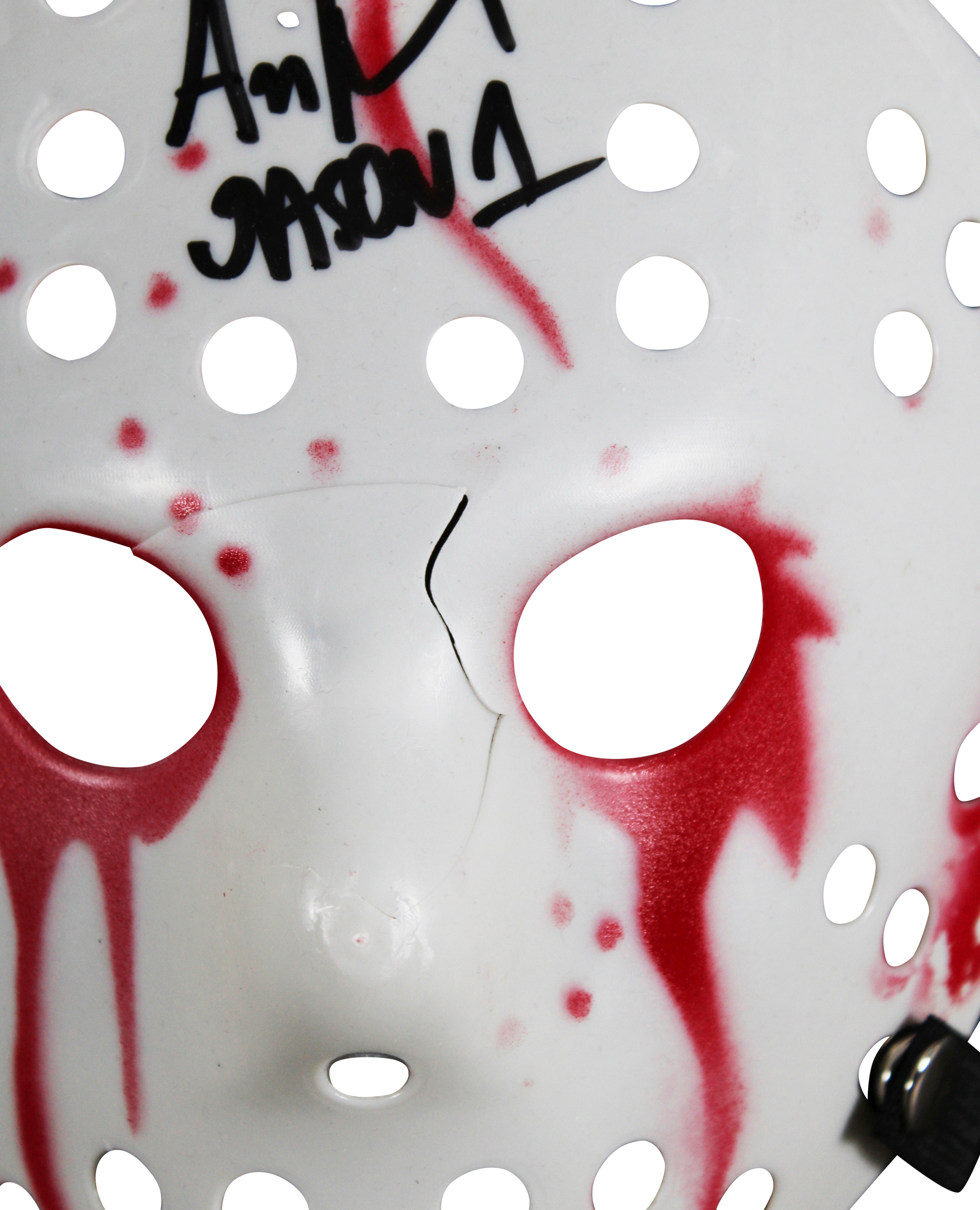 Ari Lehman Friday The 13th "Jason 1" Signed White Mask BAS Witnessed #1W594304