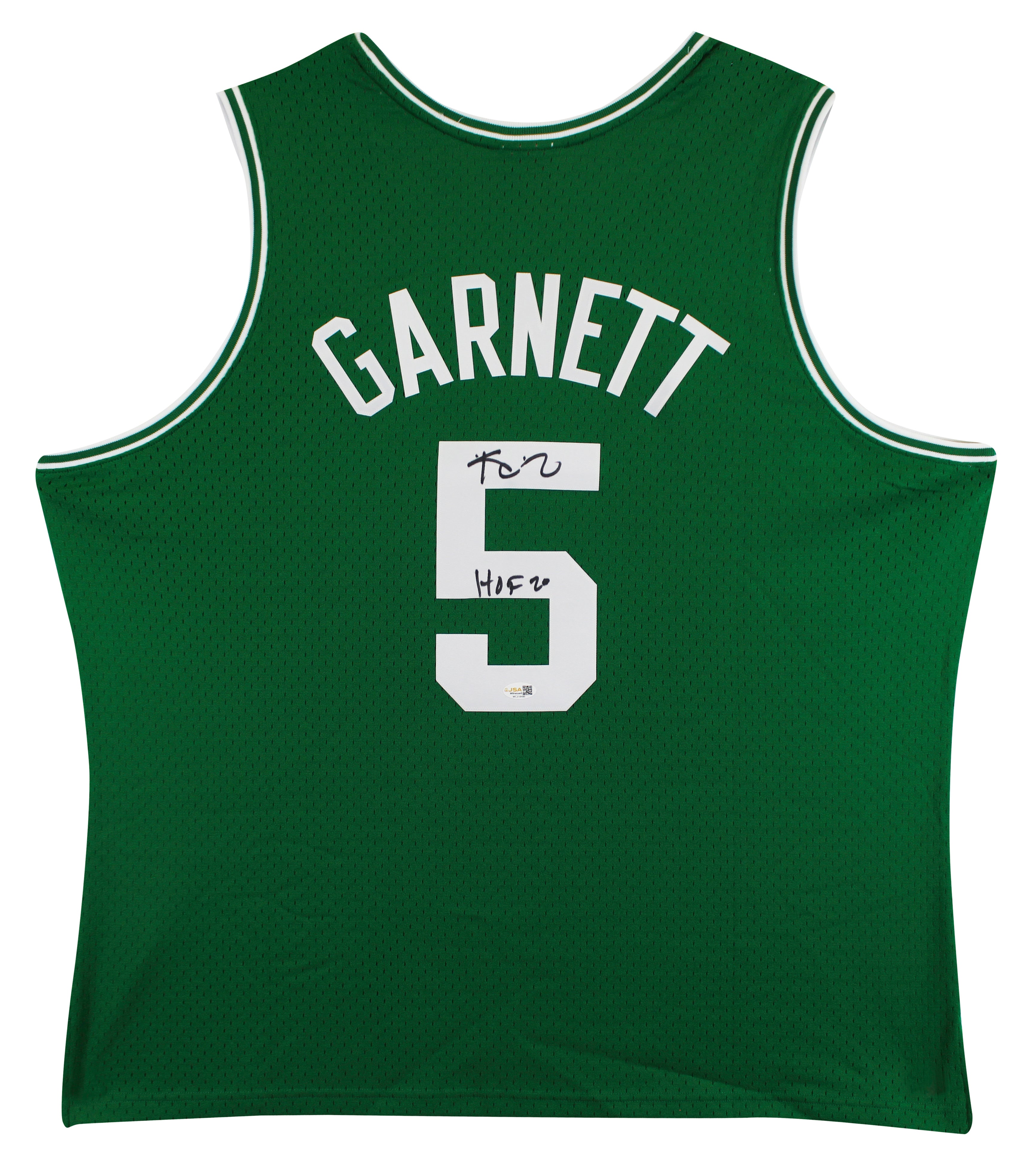 Celtics Kevin Garnett "HOF 20" Signed Green M&N HWC Swingman Jersey JSA Witness