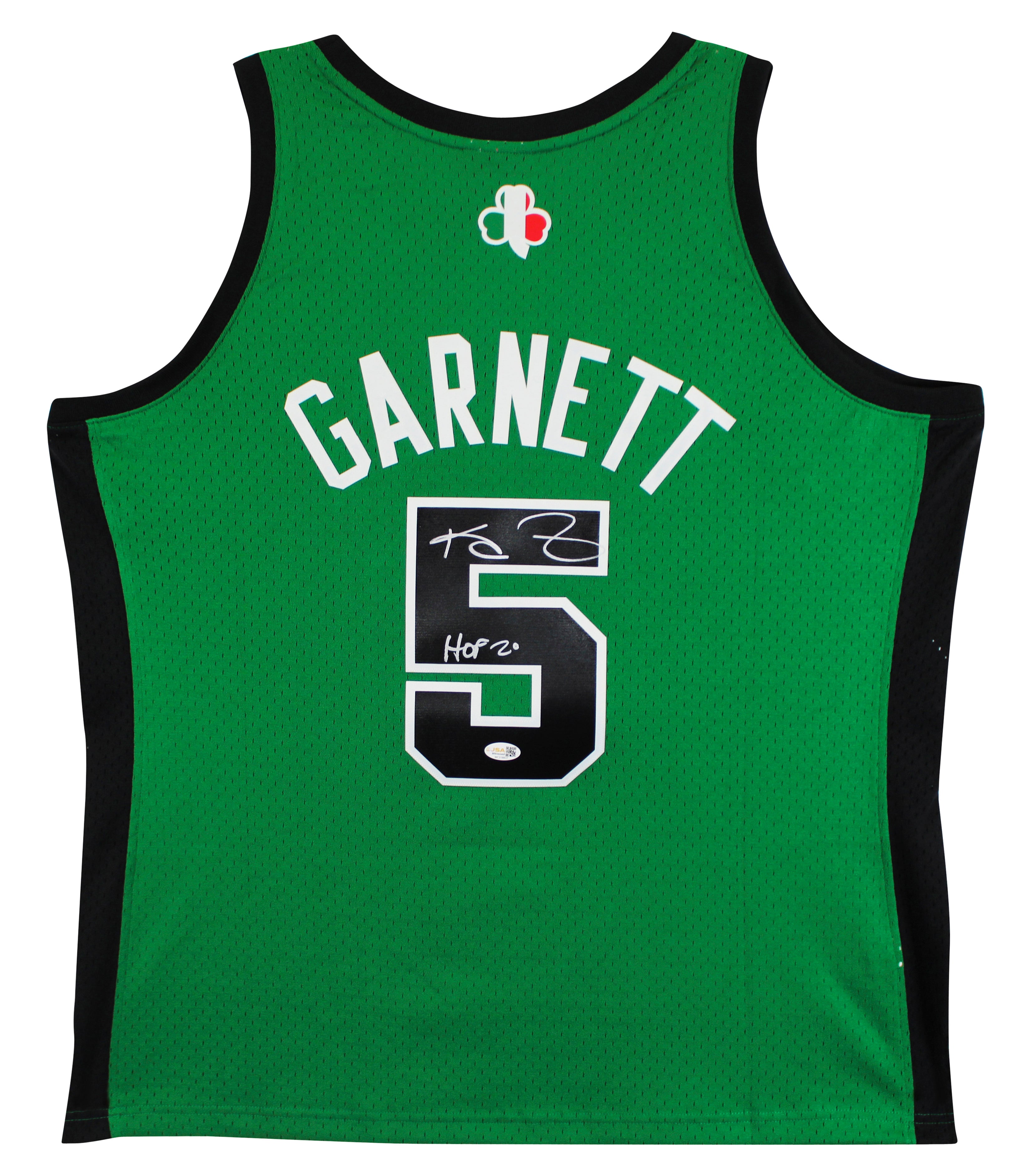 Celtics Kevin Garnett "HOF 20" Signed 10/6/07 Kelly Green M&N HWC Jersey JSA Wit