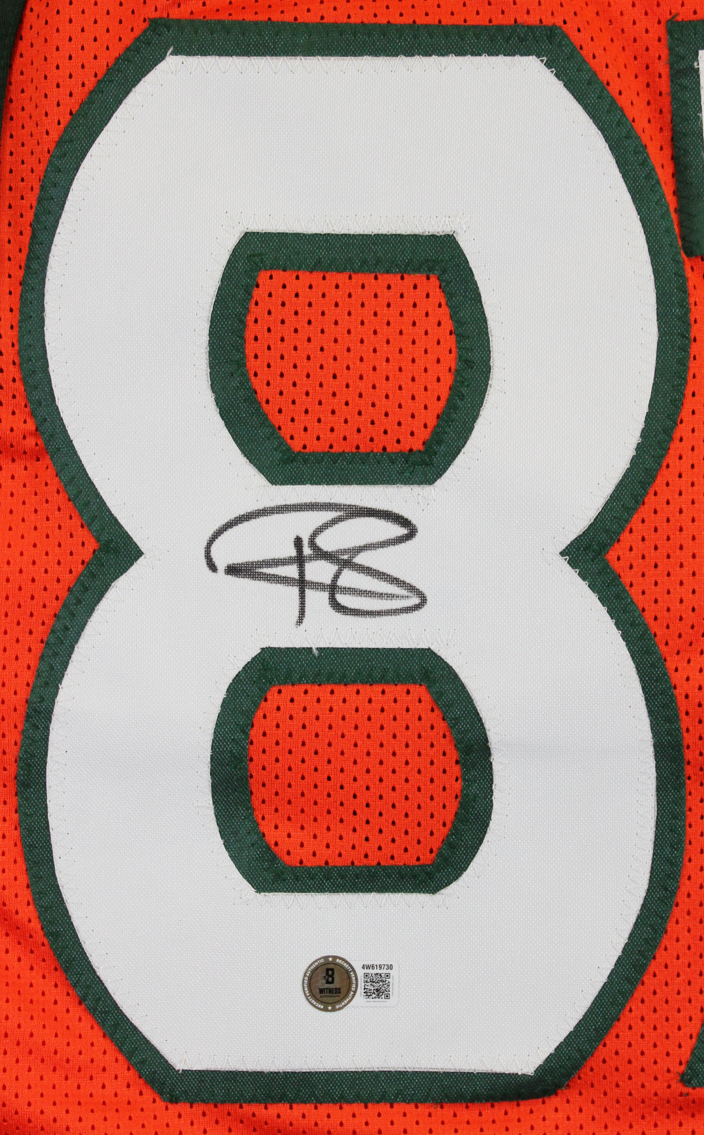 Miami Reggie Wayne Authentic Signed Orange Pro Style Jersey BAS Witnessed