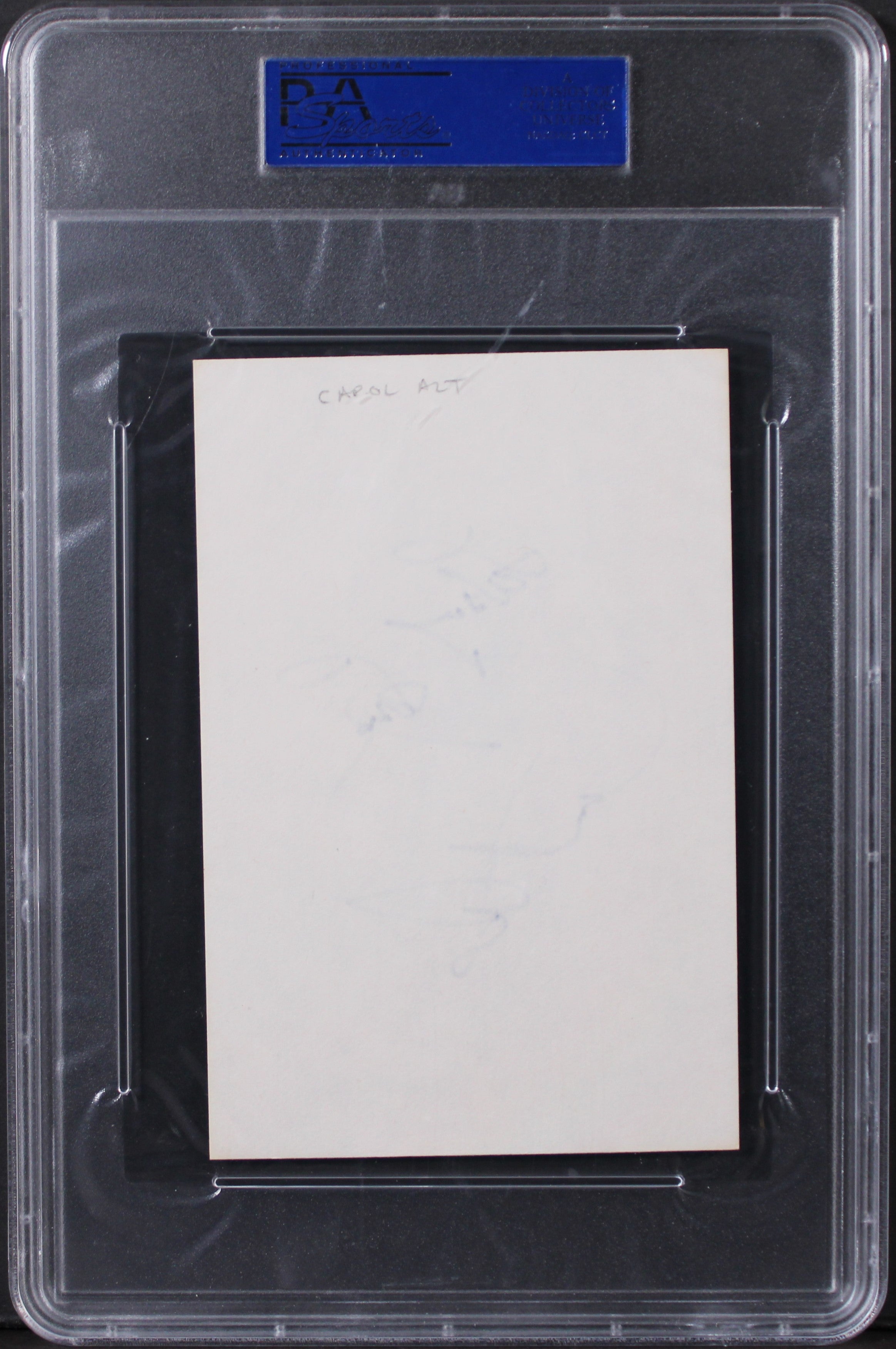 Carol Alt Private Parts "Lots of Love" Authentic Signed 4x6 Index Card PSA Slab