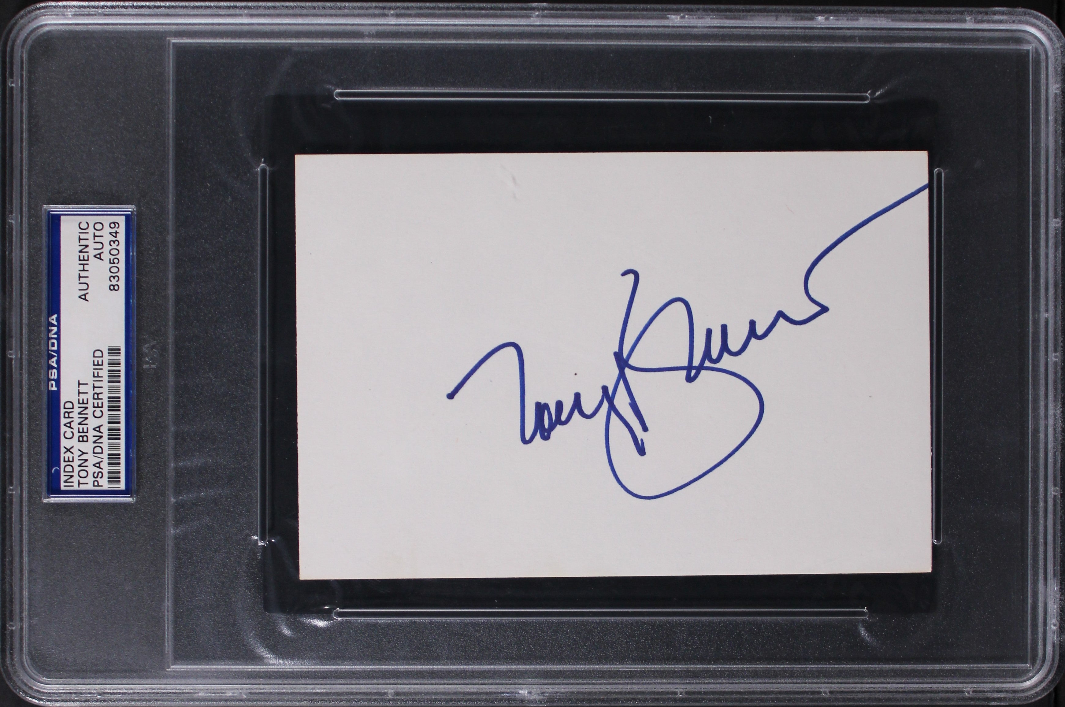 Tony Bennett I Left My Heart in San Francisco Signed 4x6 Index Card PSA Slab