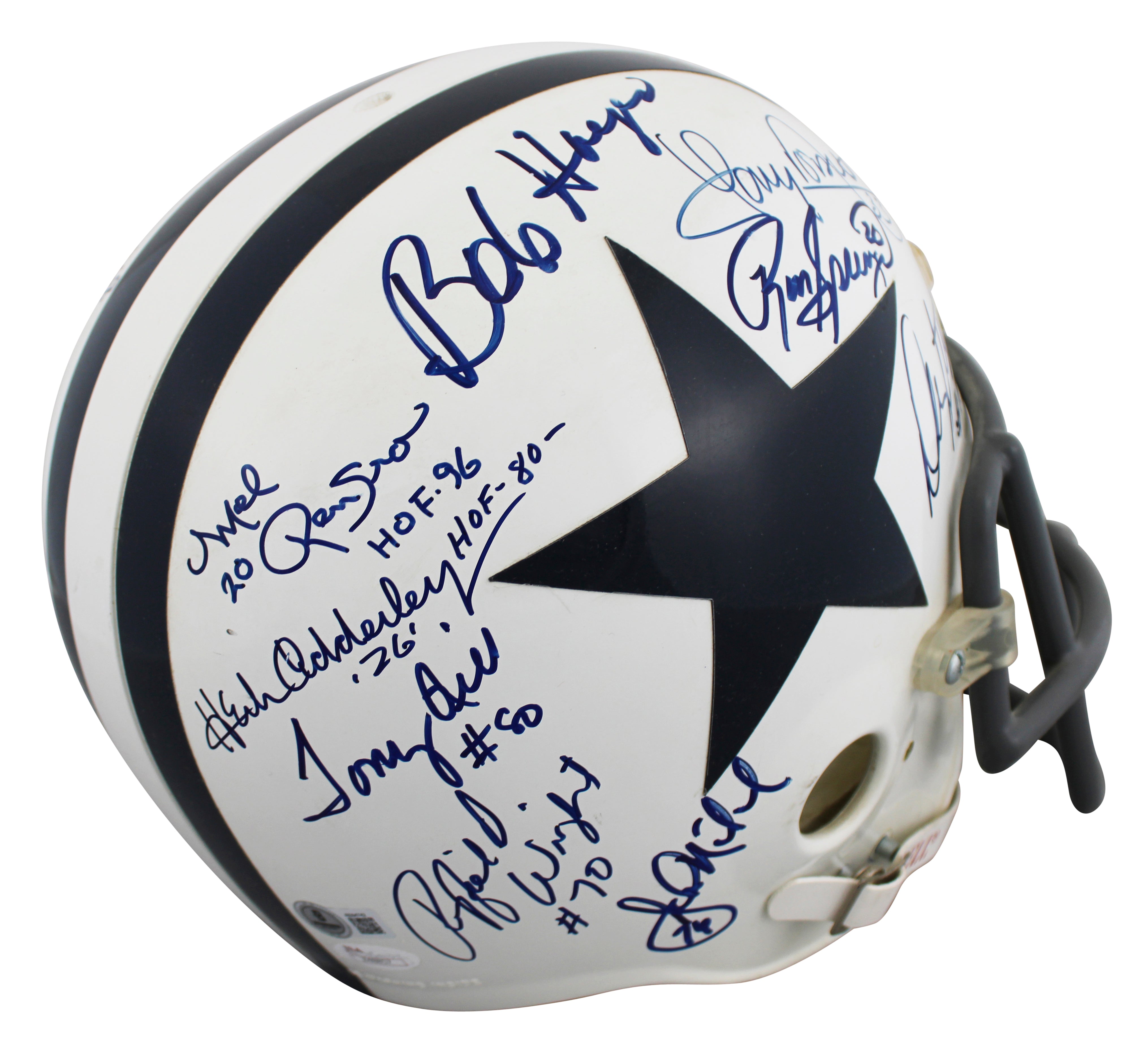 Cowboys Legends (19) Staubach, Pearson +17 Signed VSR4 F/S Proline Helmet BAS