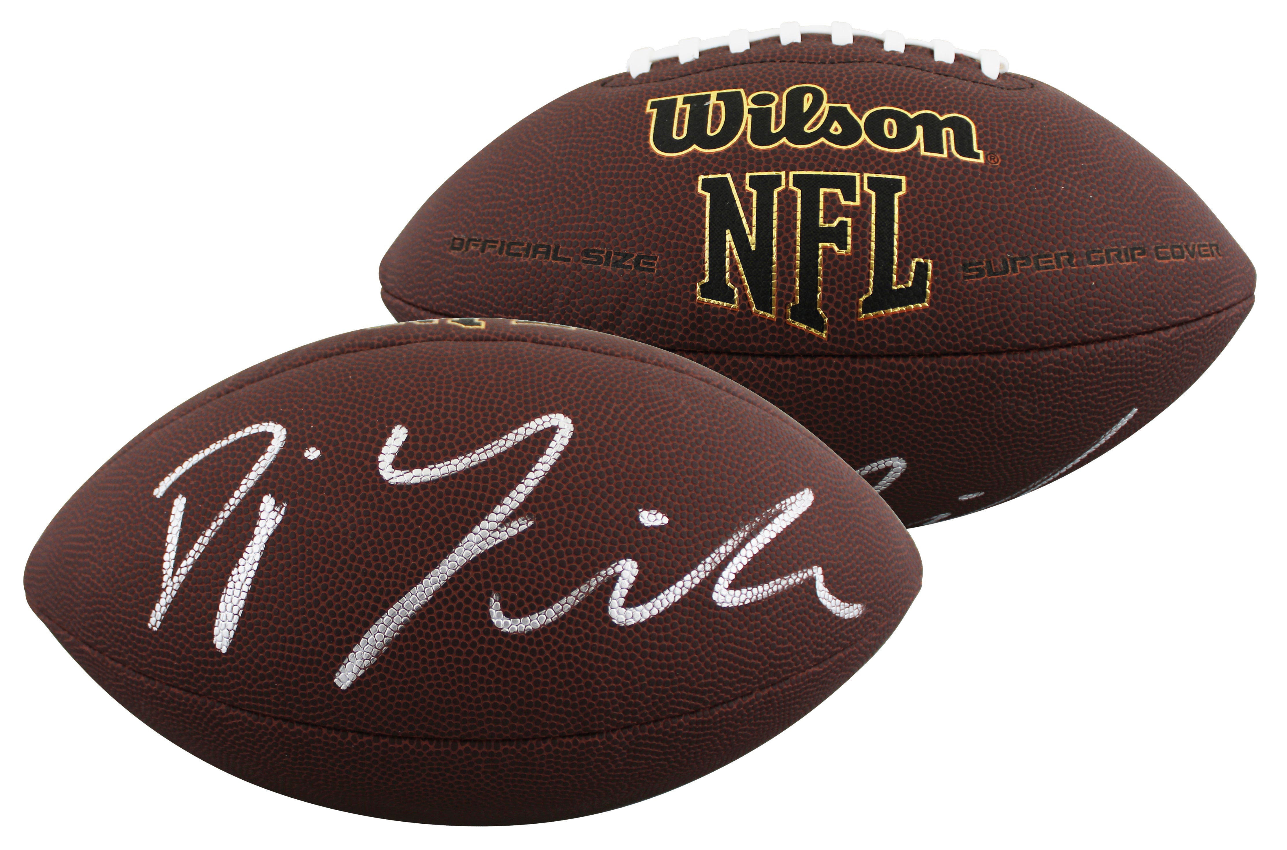 Colts D.J. Giddens Signed Wilson Super Grip Football W/ Case BAS Witnessed