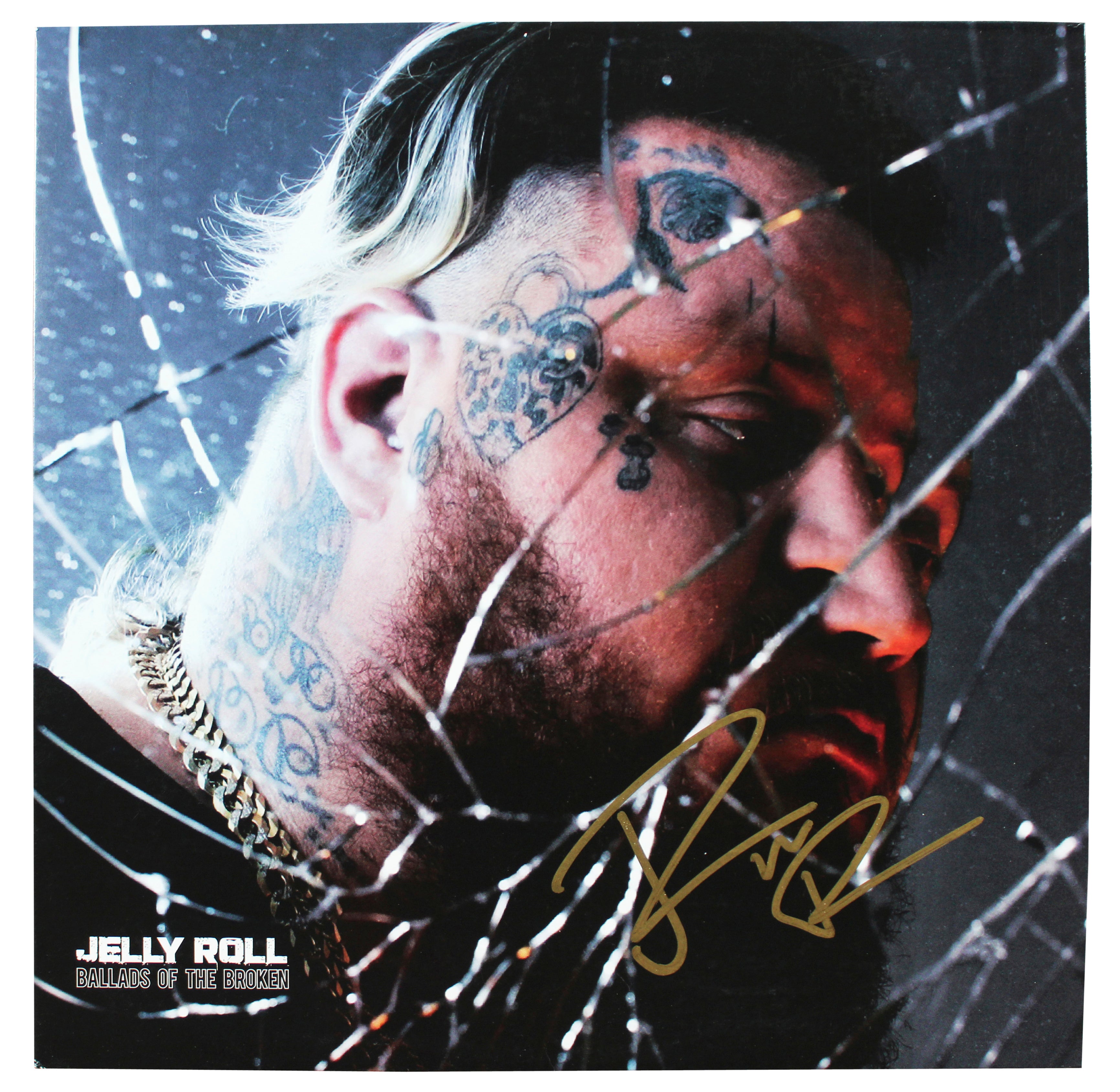 Jelly Roll Authentic Signed Ballads of the Broken Album Cover W/ Vinyl BAS