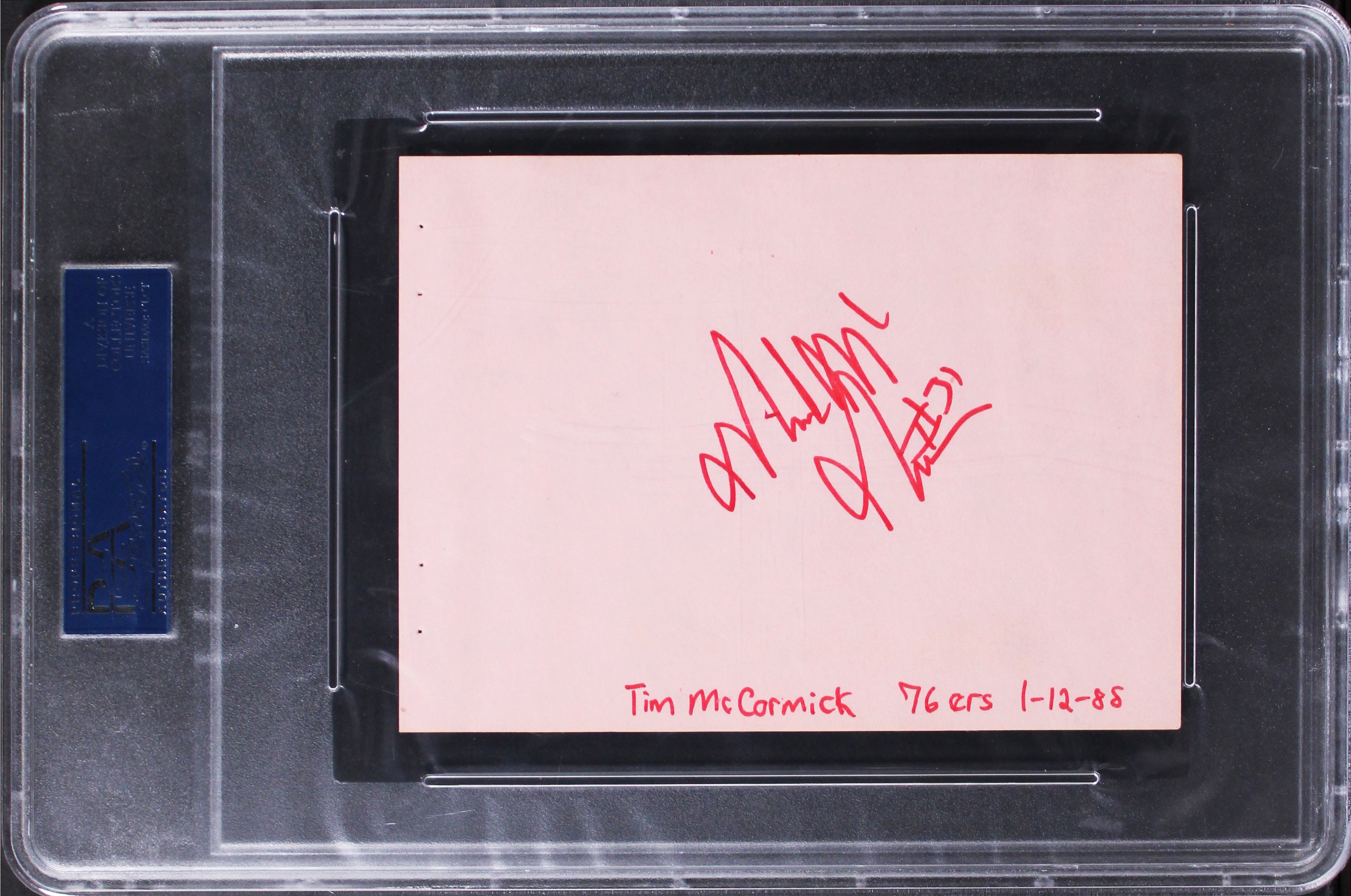 76ers Andrew Toney & Tim McCormick 4.25x5.75 Signed Album Page PSA/DNA Slabbed