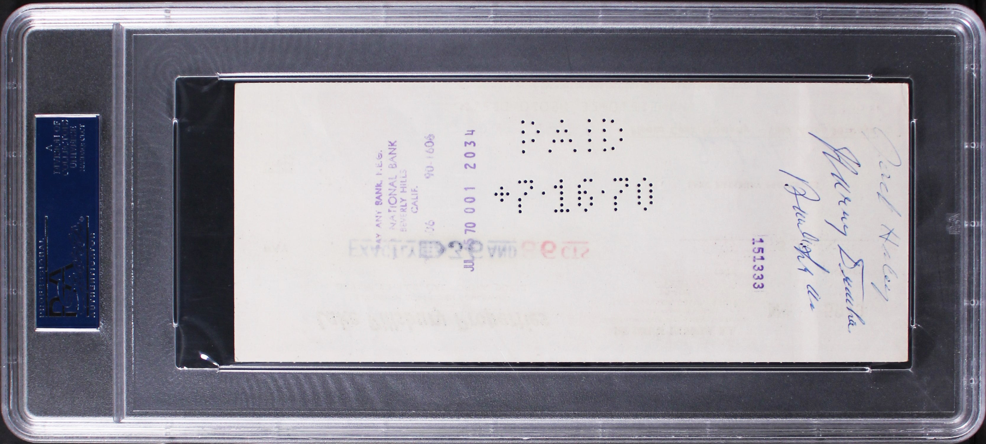 Jack Haley The Wizard Of Oz Double Signed 3.5X8.5 1970 Check PSA/DNA Slabbed