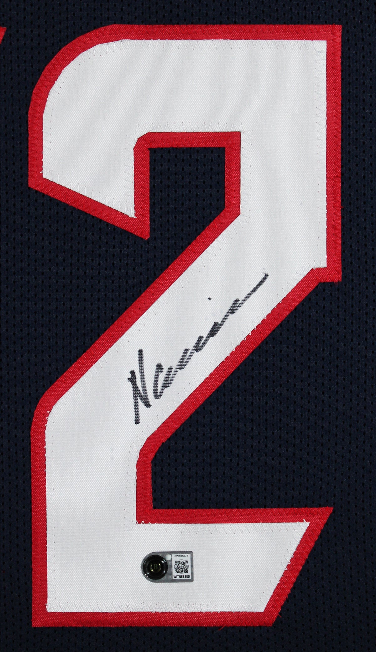 Nico Collins Authentic Signed Navy Pro Style Framed Jersey BAS Witnessed 2