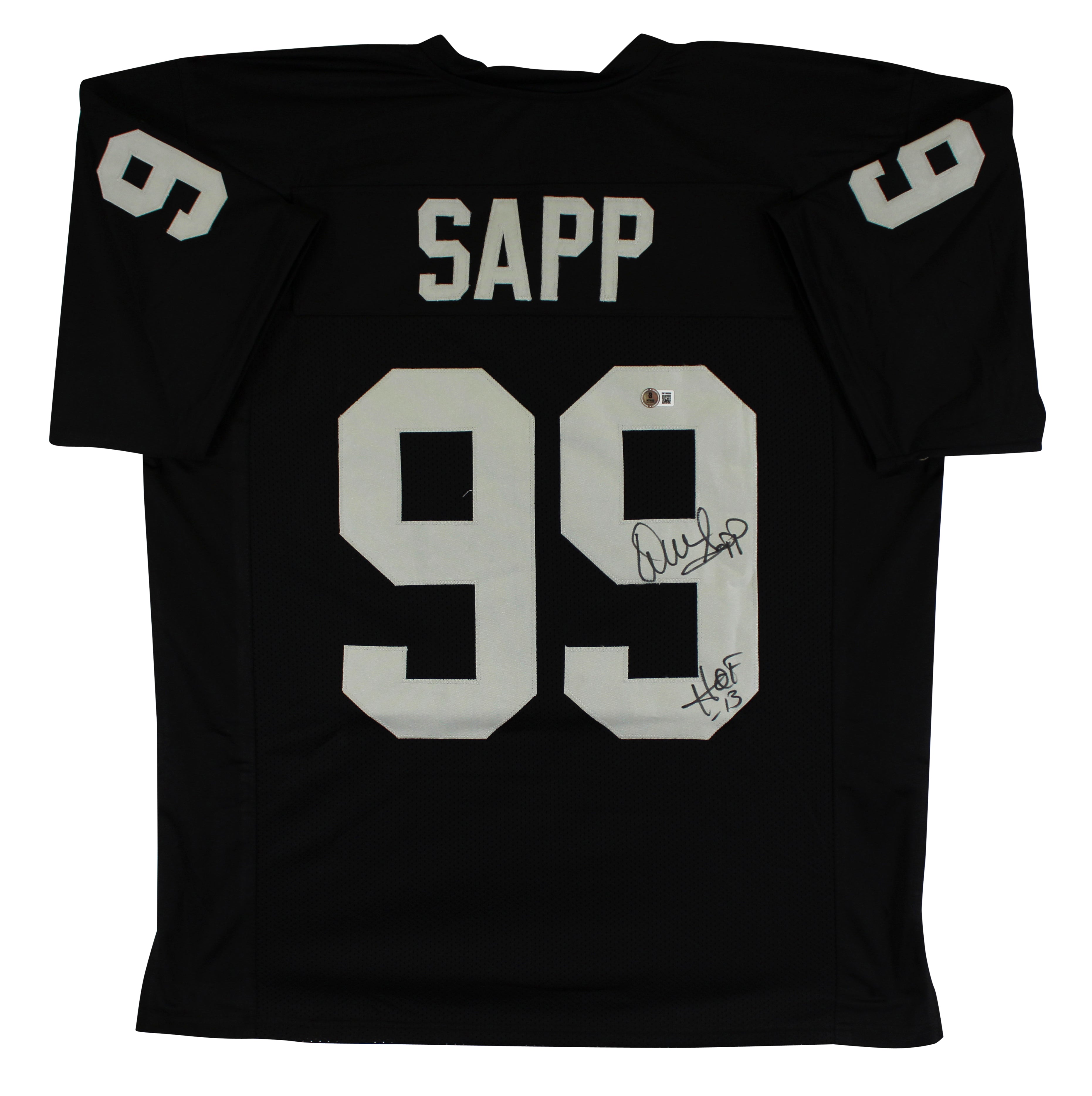 Warren Sapp "HOF 13" Authentic Signed Black Pro Style Jersey BAS Witnessed